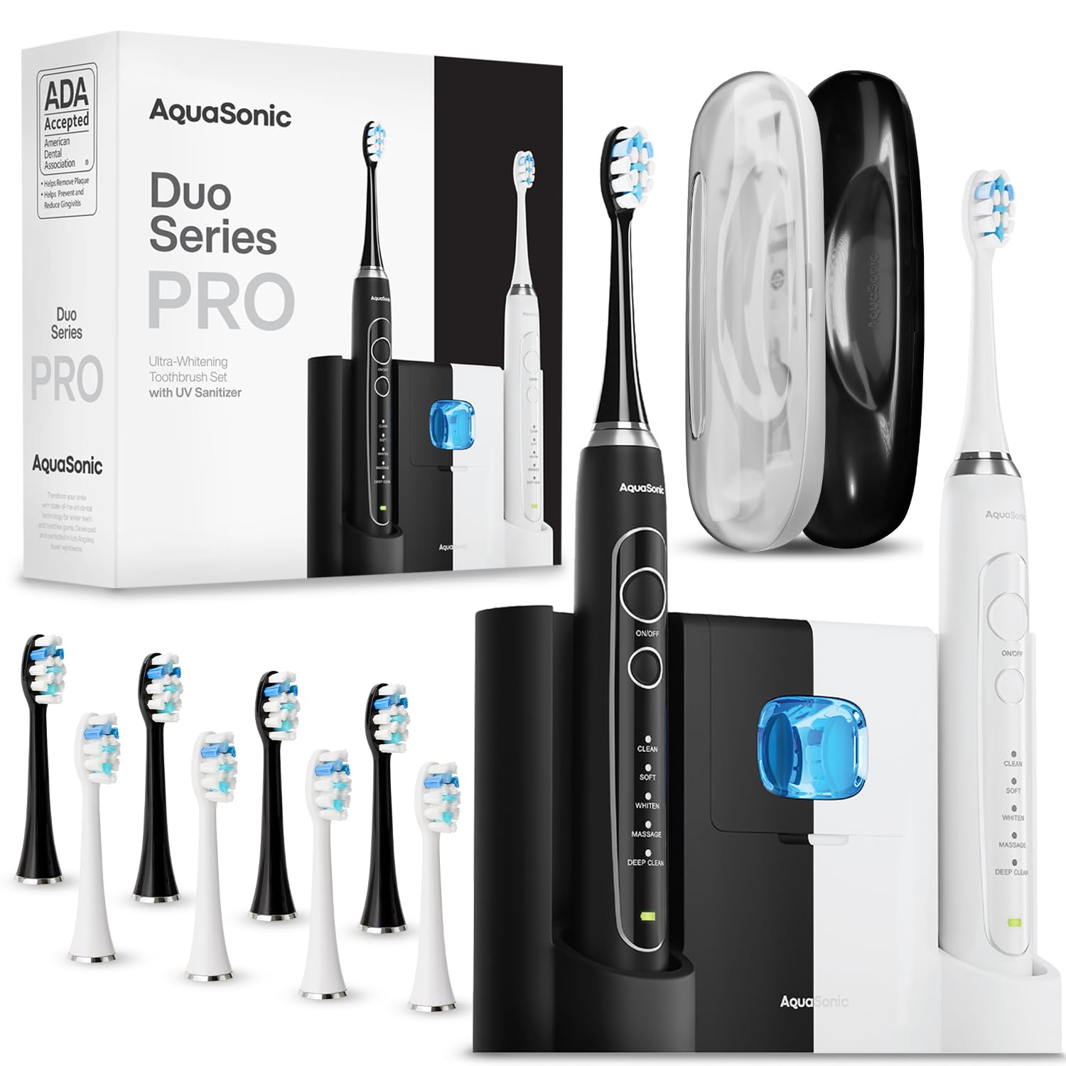 Aquasonic Electric Toothbrush Duo Series PRO Set