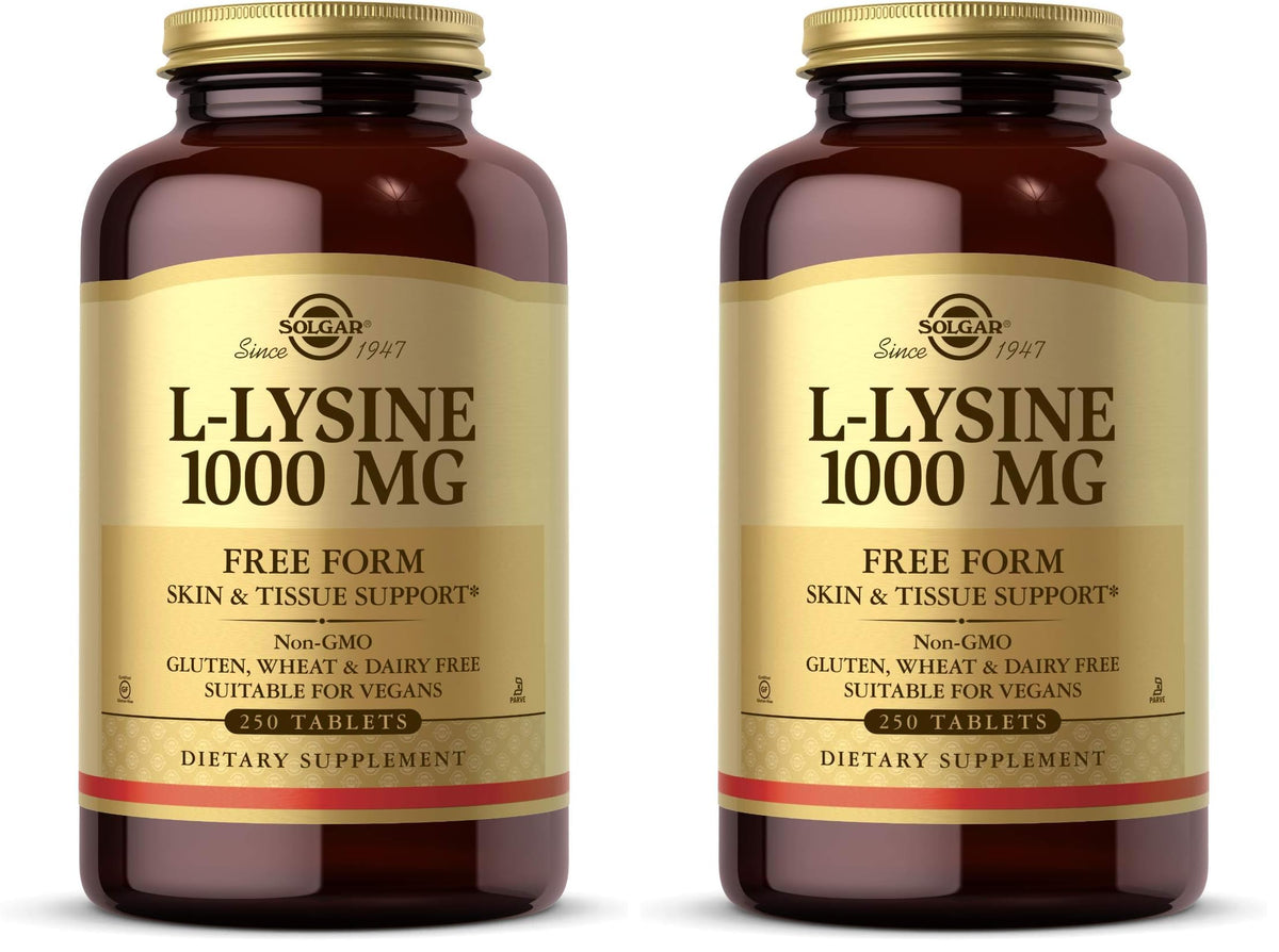 Solgar L-Lysine 1000 mg Supplement for Skin and Collagen Support