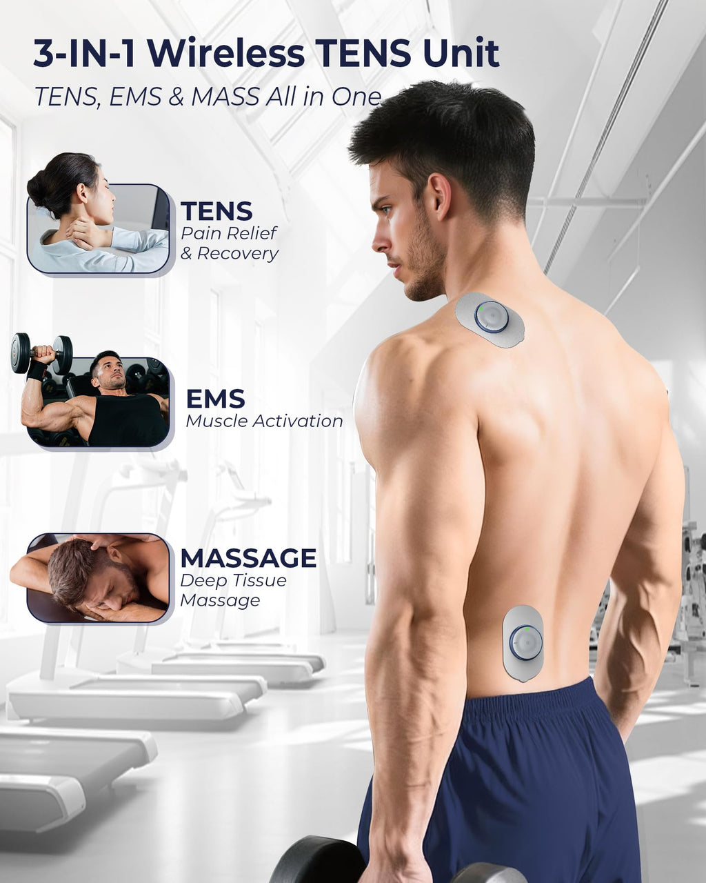 KingPavonini Wireless TENS Unit Dual-Channel Pain Relief

