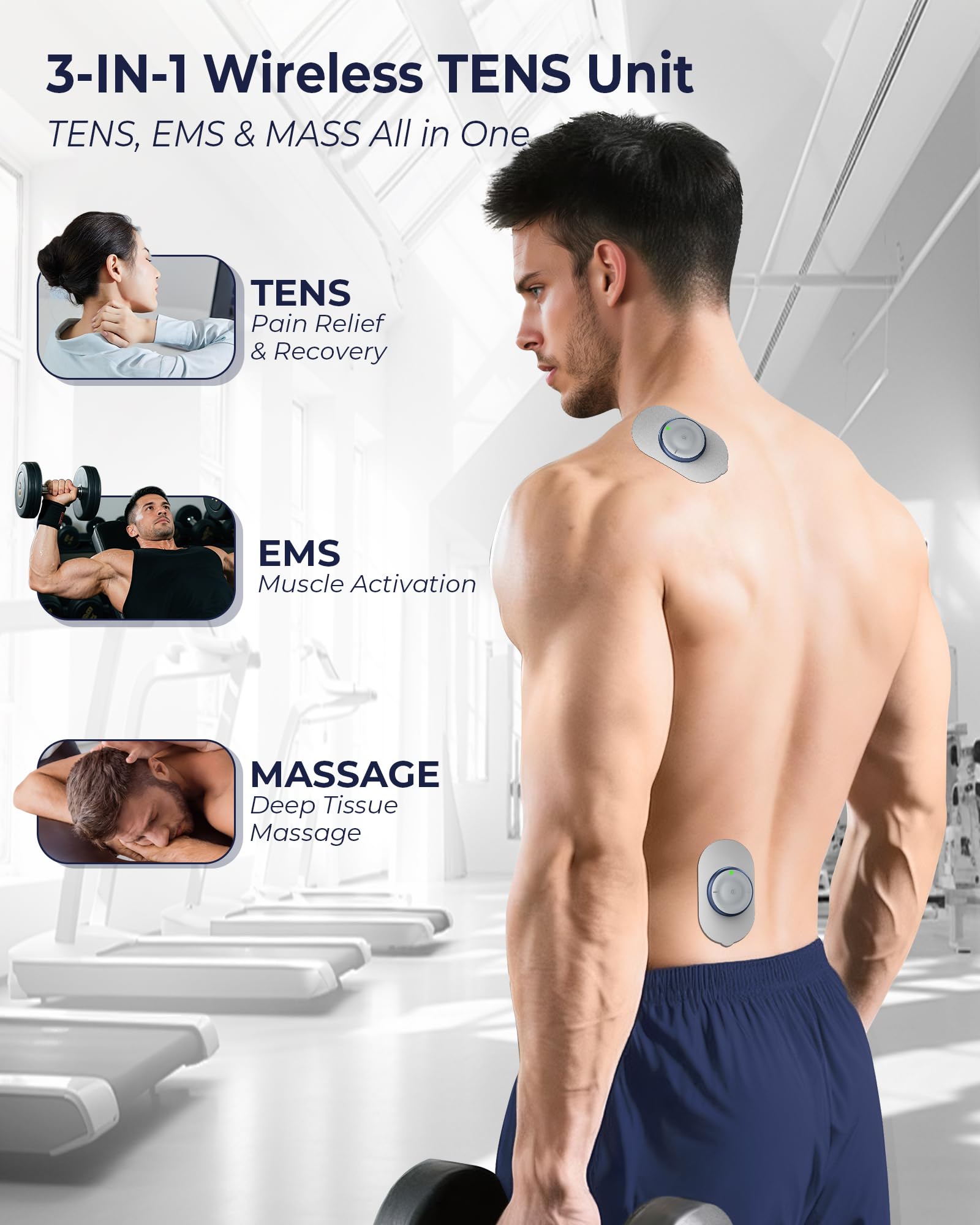 KingPavonini Wireless TENS Unit Dual-Channel Pain Relief

