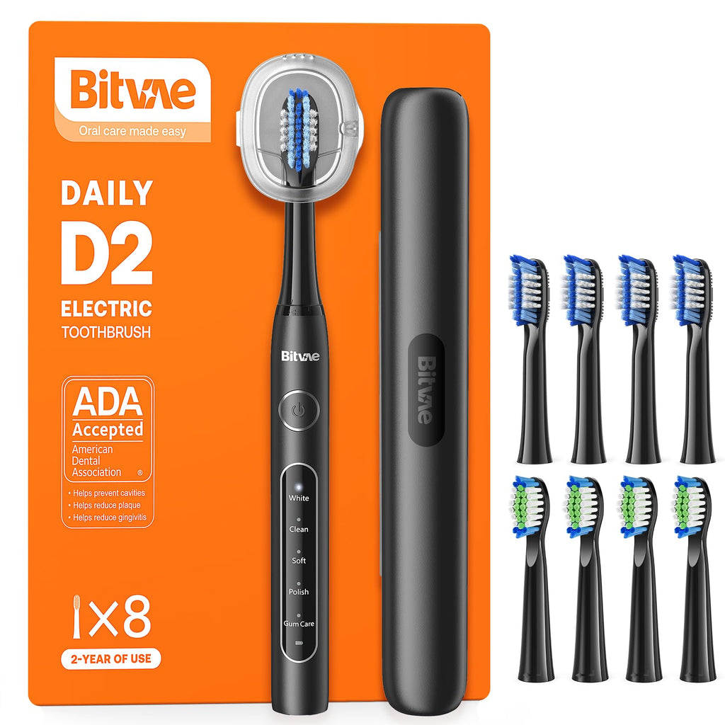 Bitvae Electric Toothbrush Travel - 60-Day Battery, 5 Modes

