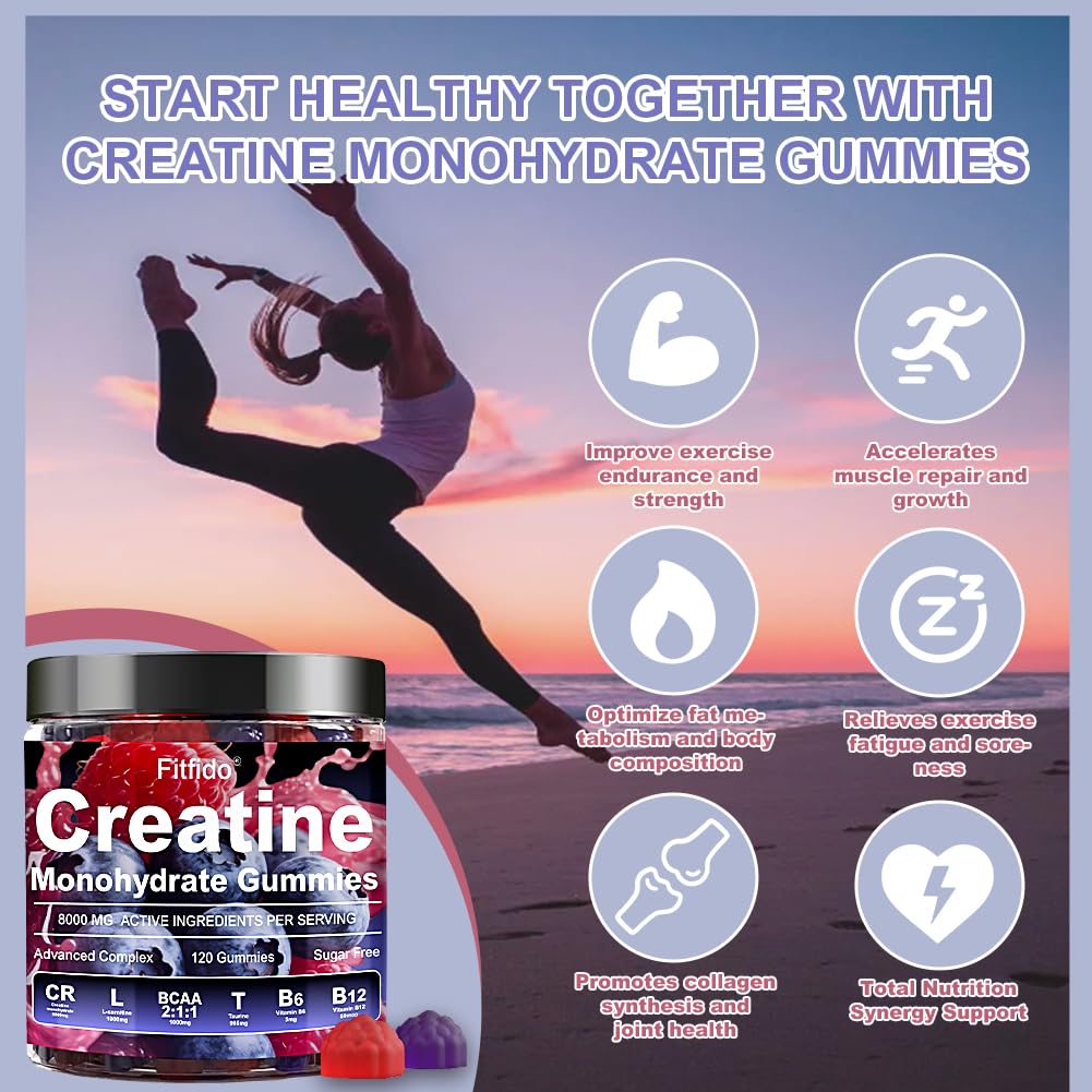 Fitfido Creatine Monohydrate Gummies | Muscle Support

