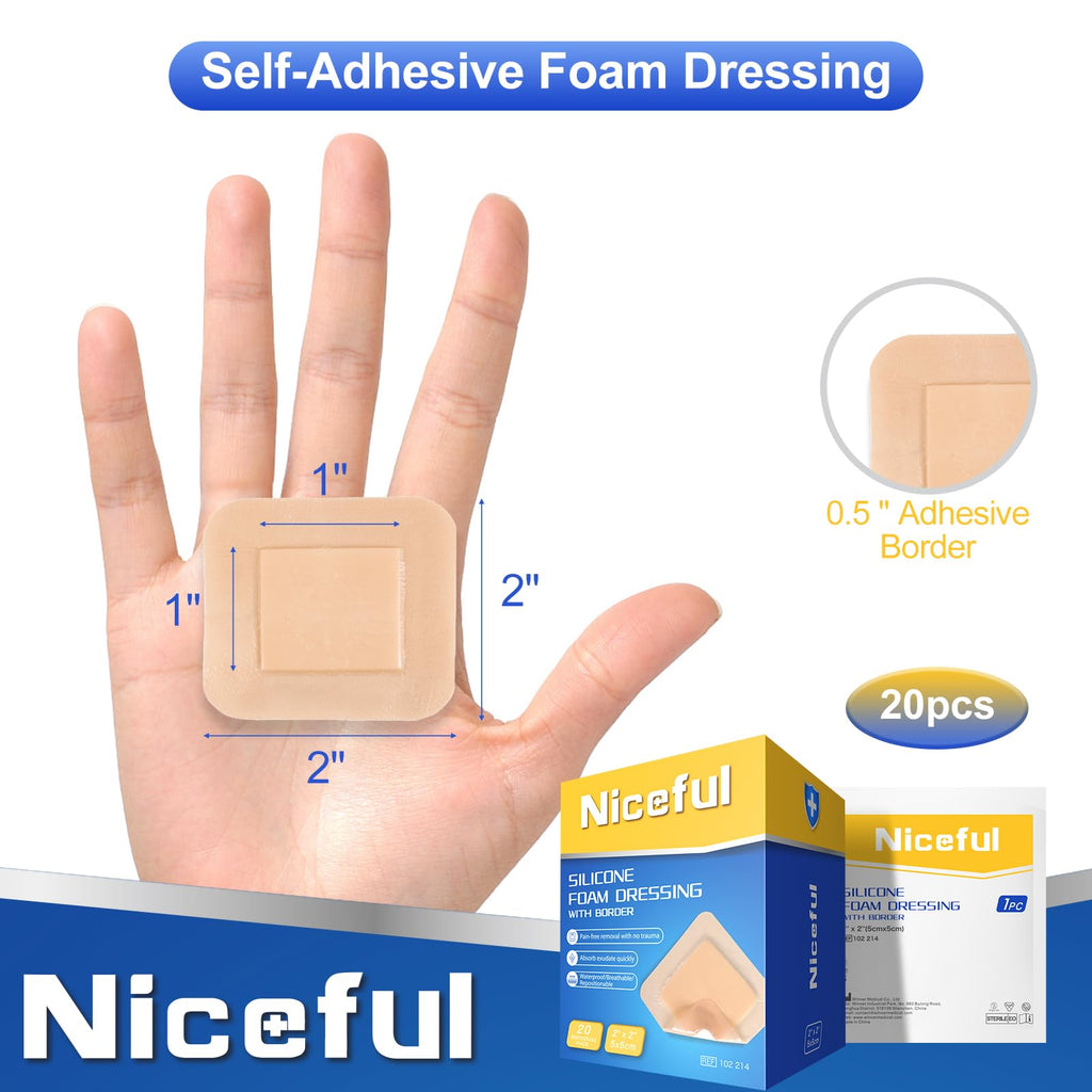 Niceful Silicone Foam Dressing with Border | Wound Care

