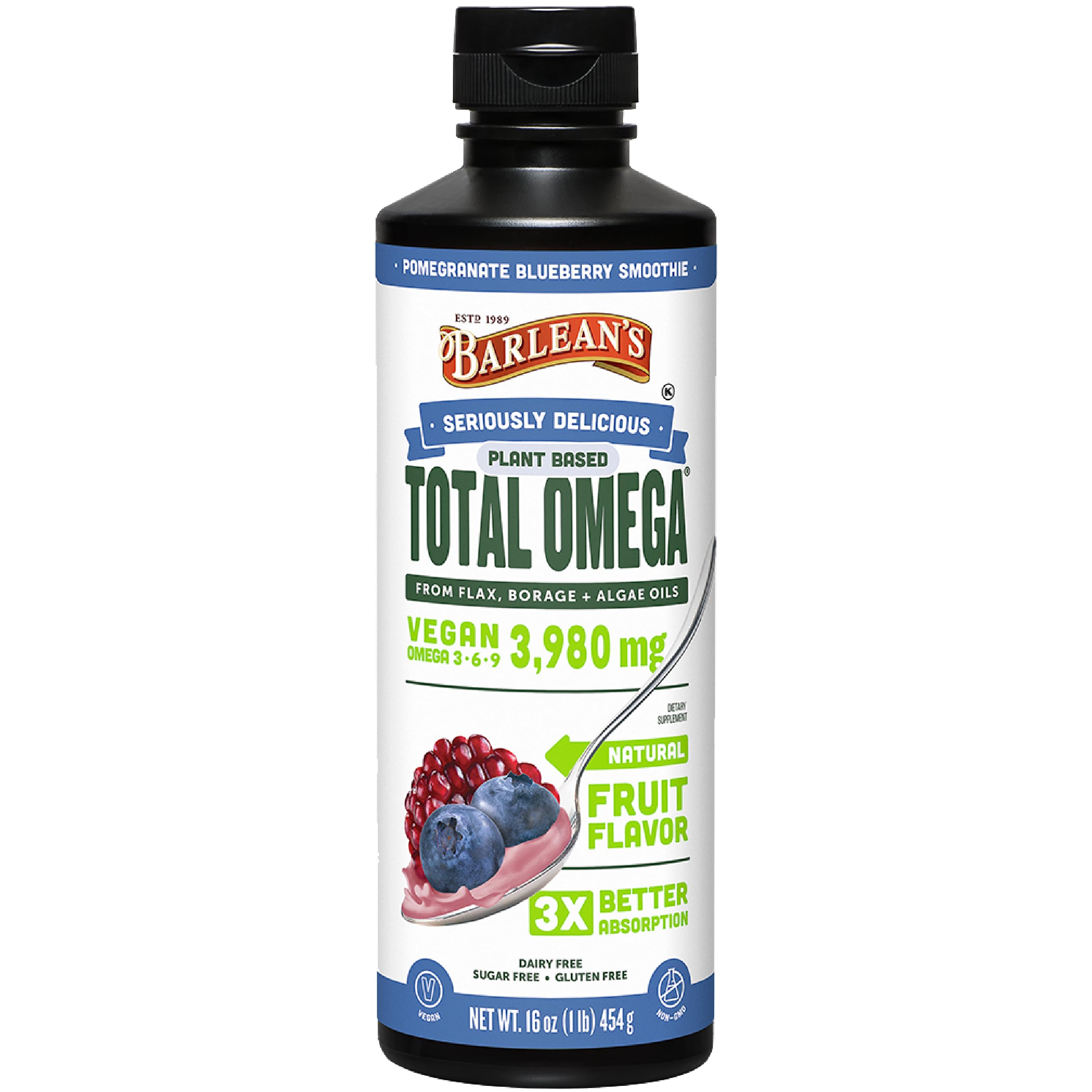 Barlean's Vegan Omega-3-6-9 Flaxseed Oil Liquid