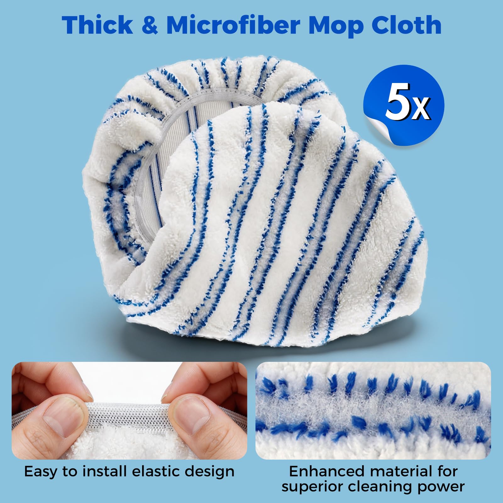 Masthome Microfiber Mop for Floor Cleaning - Five Pads

