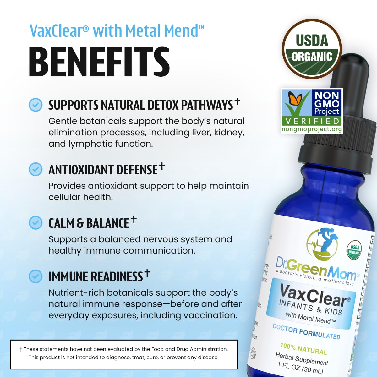Dr. Green Mom Organic Detox Drops for Kids | Gentle

