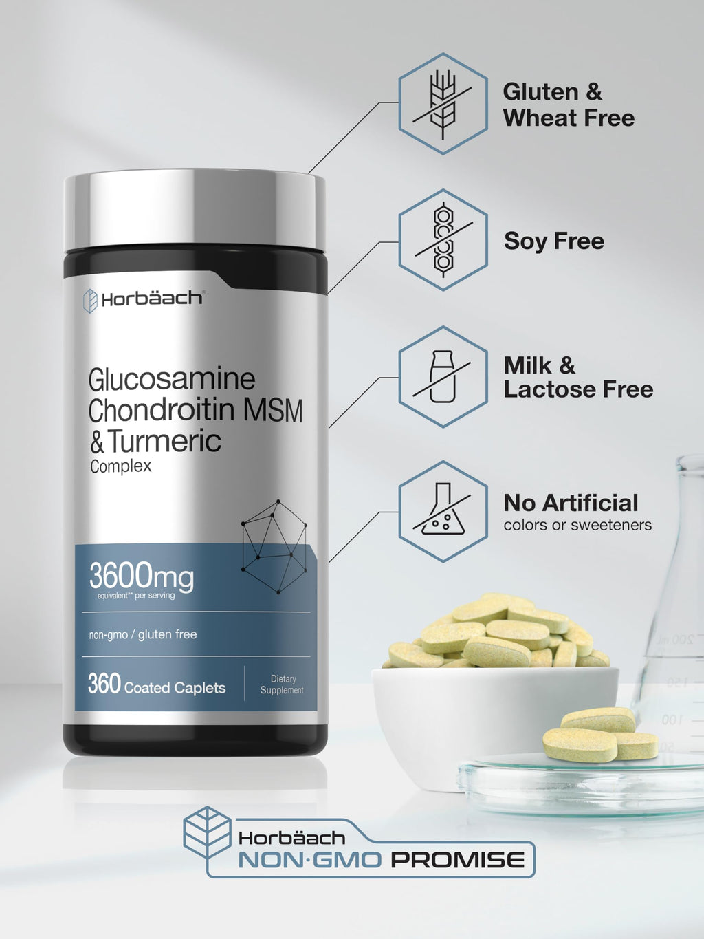 Horbäach Glucosamine Chondroitin MSM with Turmeric

