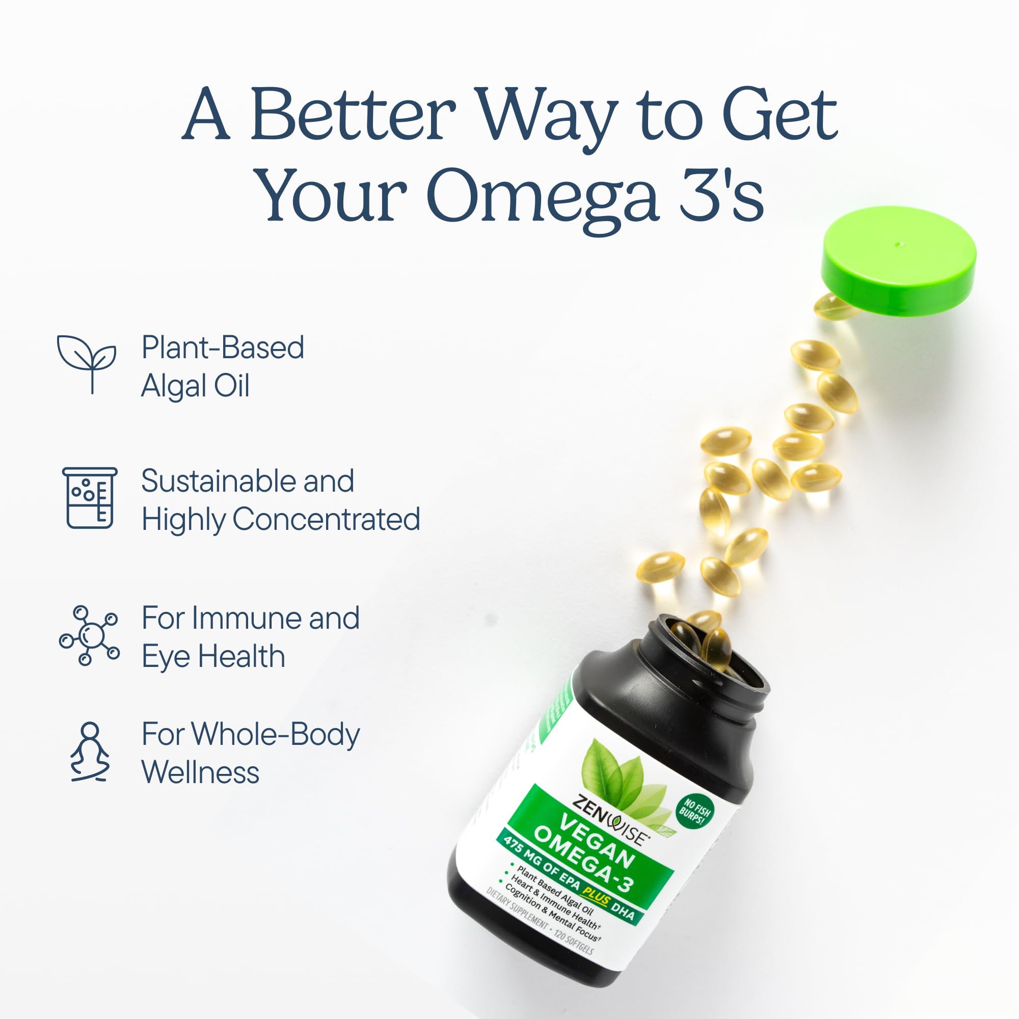 Zenwise Health Vegan Omega-3 Algae Supplement - Burpless

