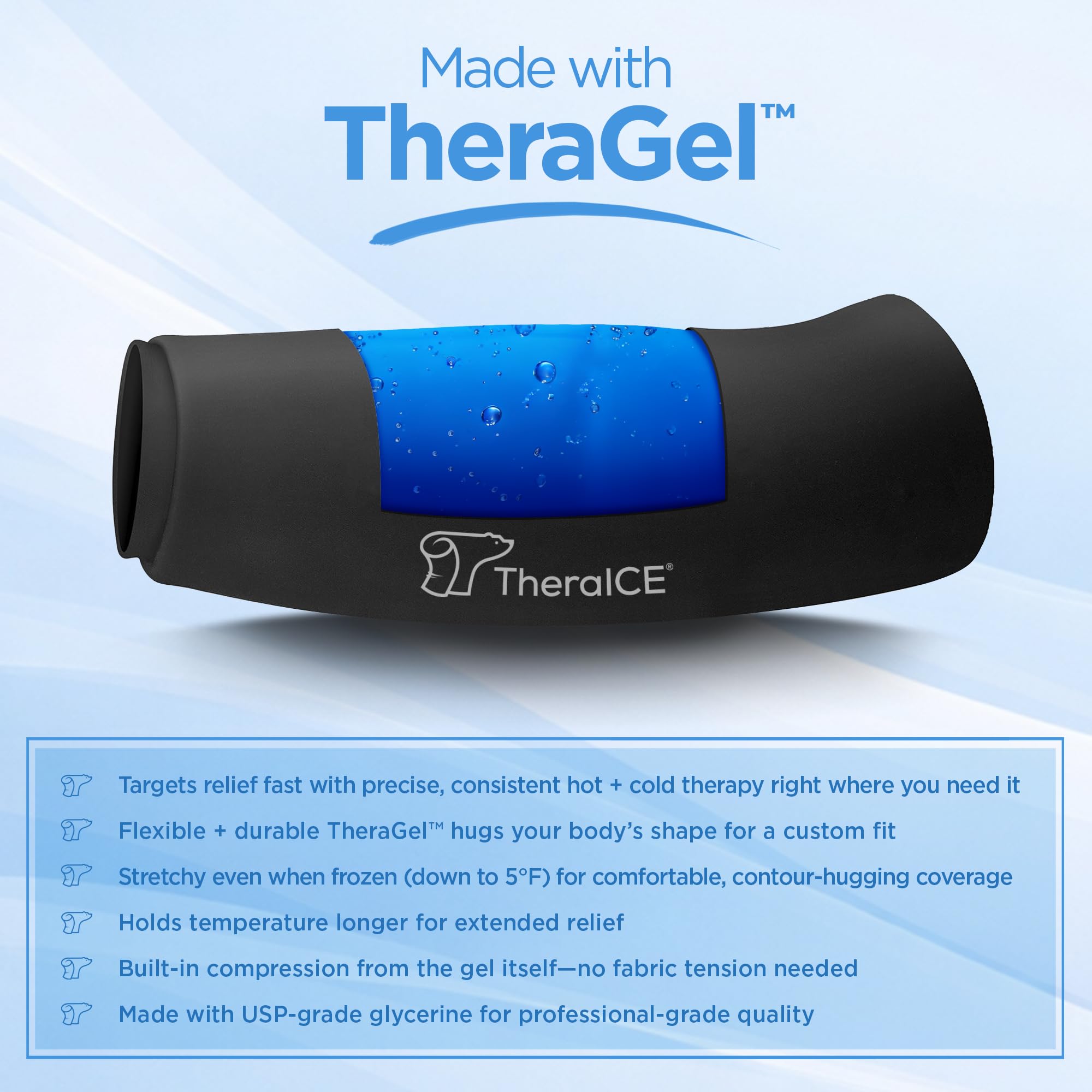 TheraICE Elbow Ice Pack Wrap for Injury - Cold Therapy

