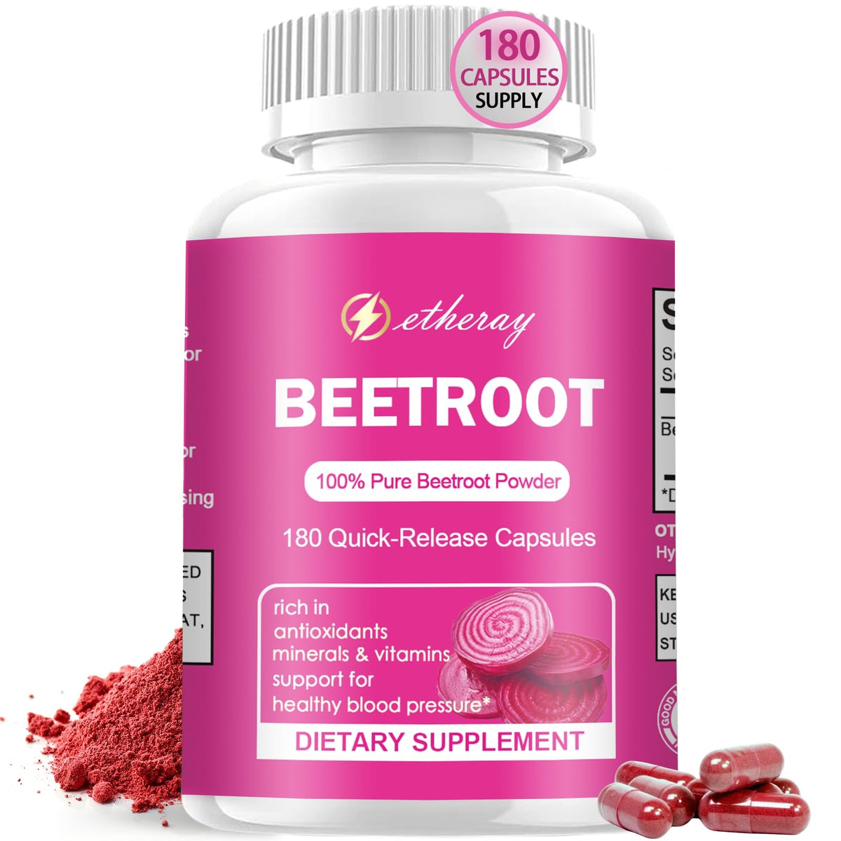 Beet Root Capsules - Organic, Vegan & Non-GMO