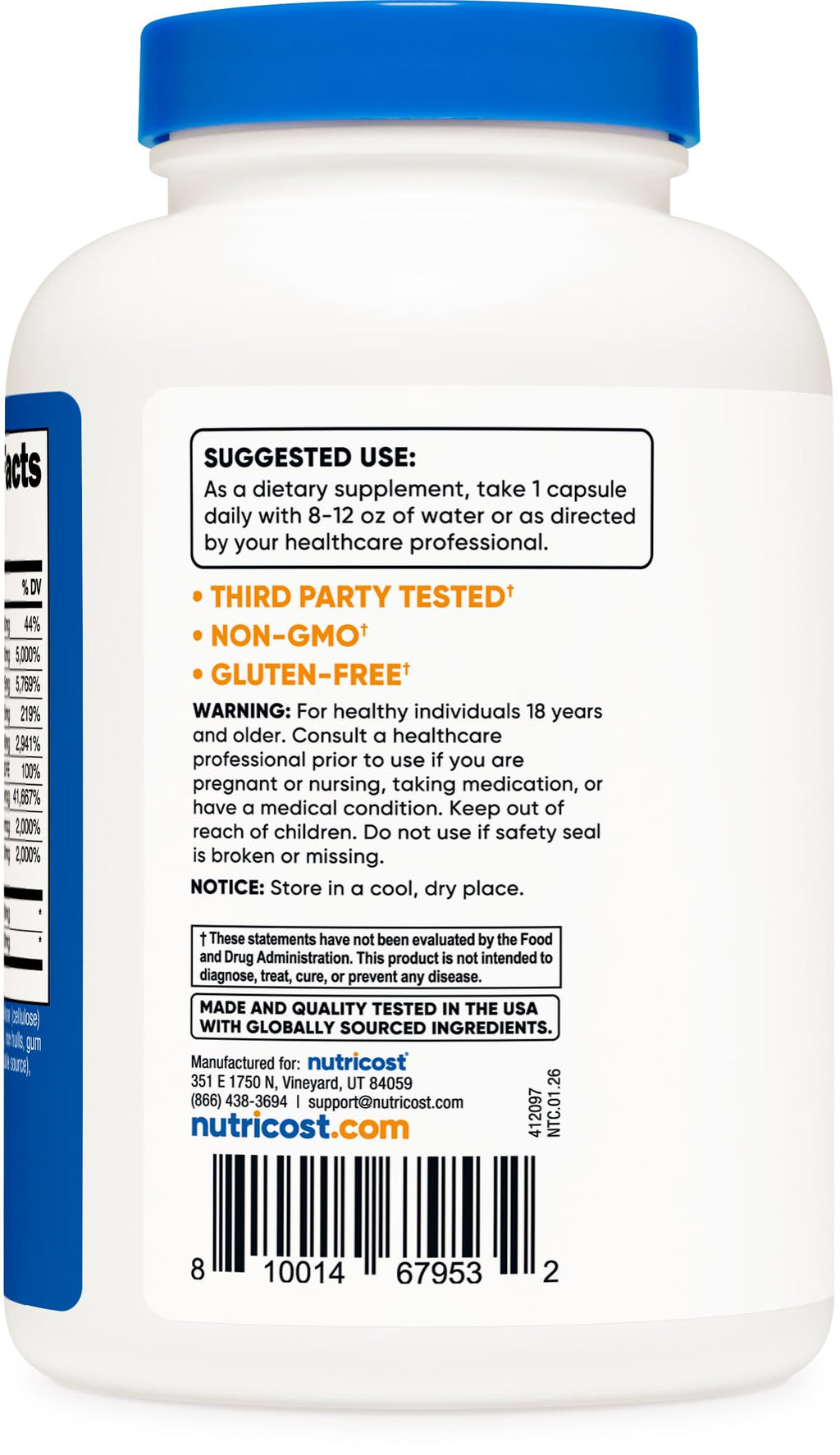 Nutricost Vitamin B Complex with Vitamin C | Energy Support

