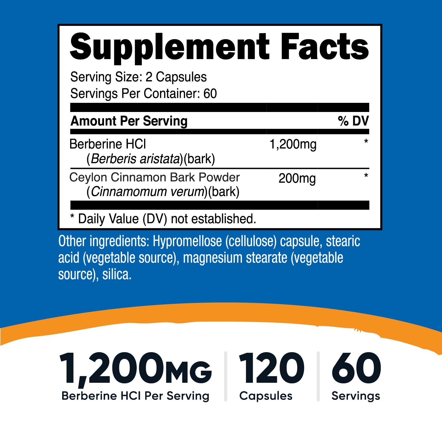 Nutricost Berberine HCl with Ceylon Cinnamon Supplement


