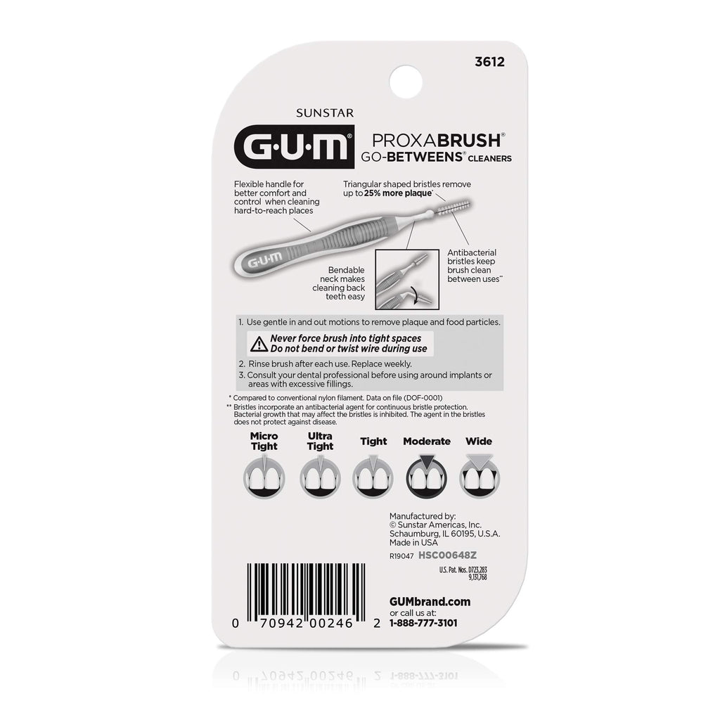 GUM Proxabrush Go-Betweens Interdental Brushes for Braces


