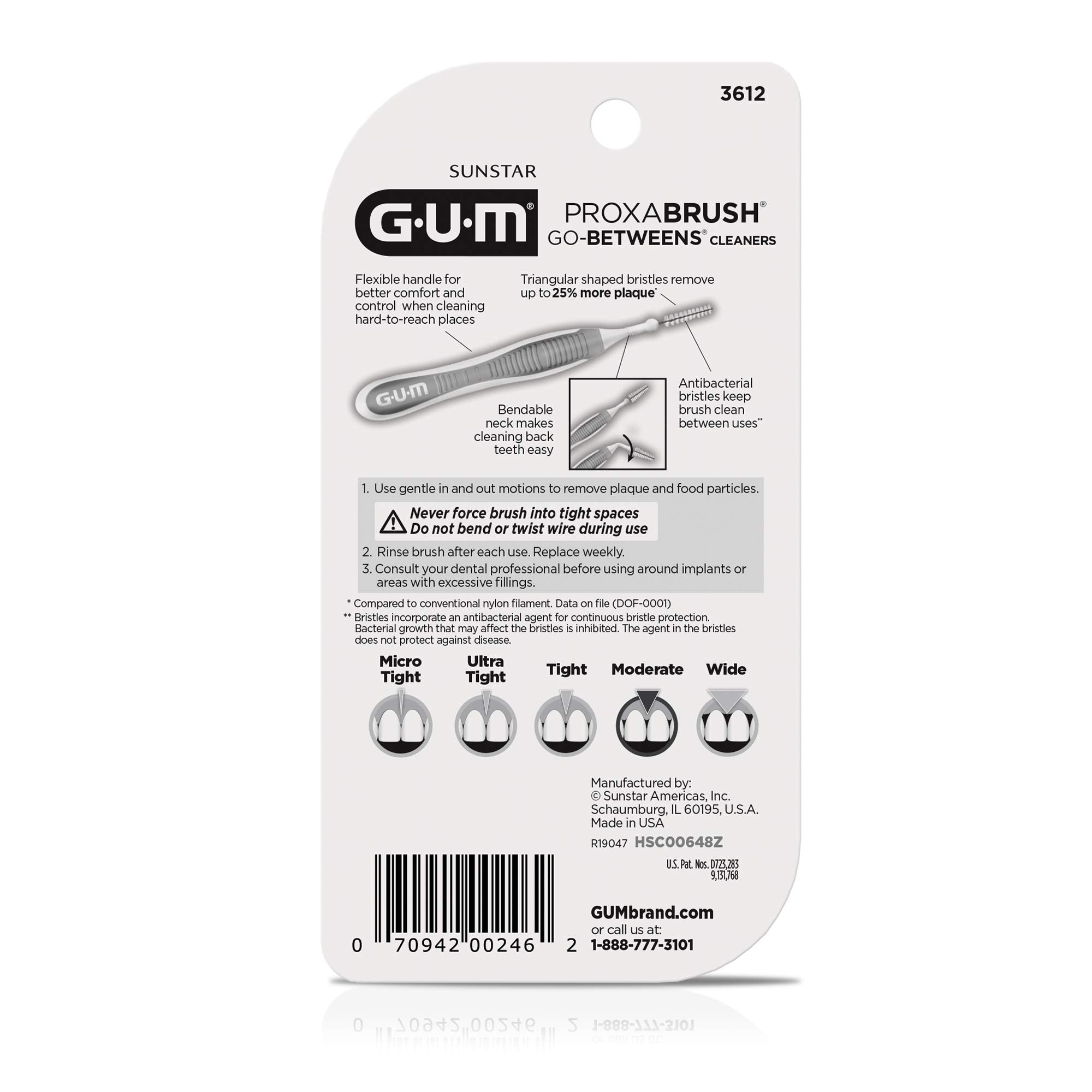 GUM Proxabrush Go-Betweens Interdental Brushes for Braces


