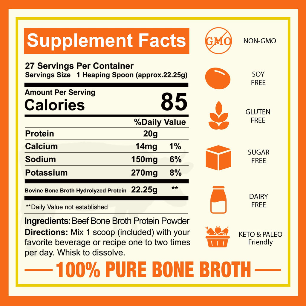 Zammex Grass-Fed Beef Bone Broth Protein Powder

