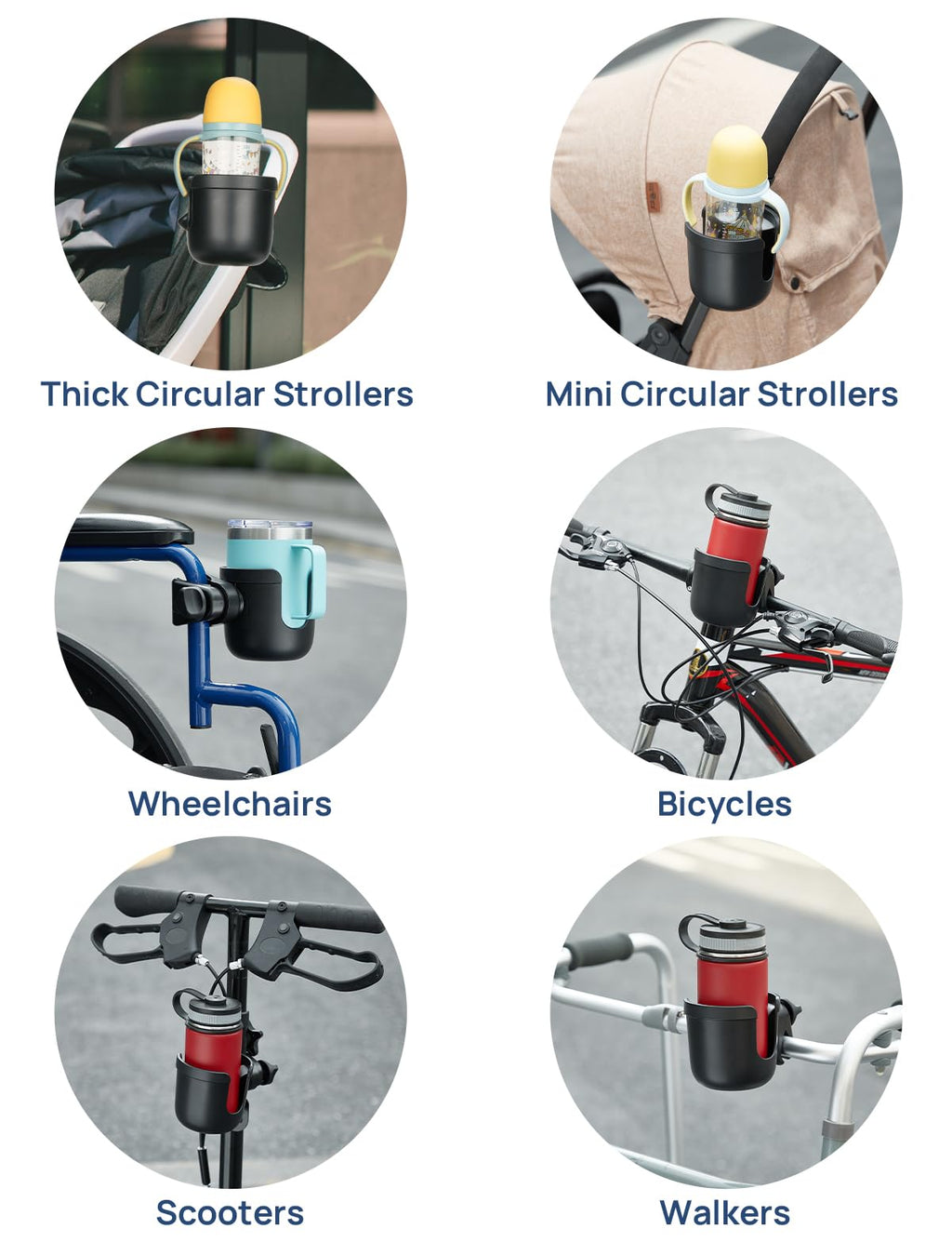 JOYTUTUS Wheelchair Cup Holder for Walker Stroller & Scooter

