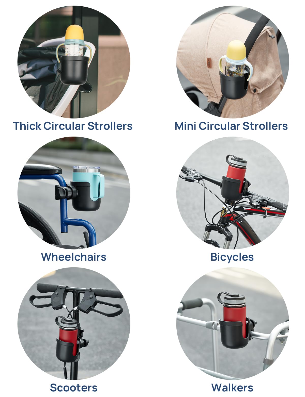 JOYTUTUS Wheelchair Cup Holder for Walker Stroller & Scooter

