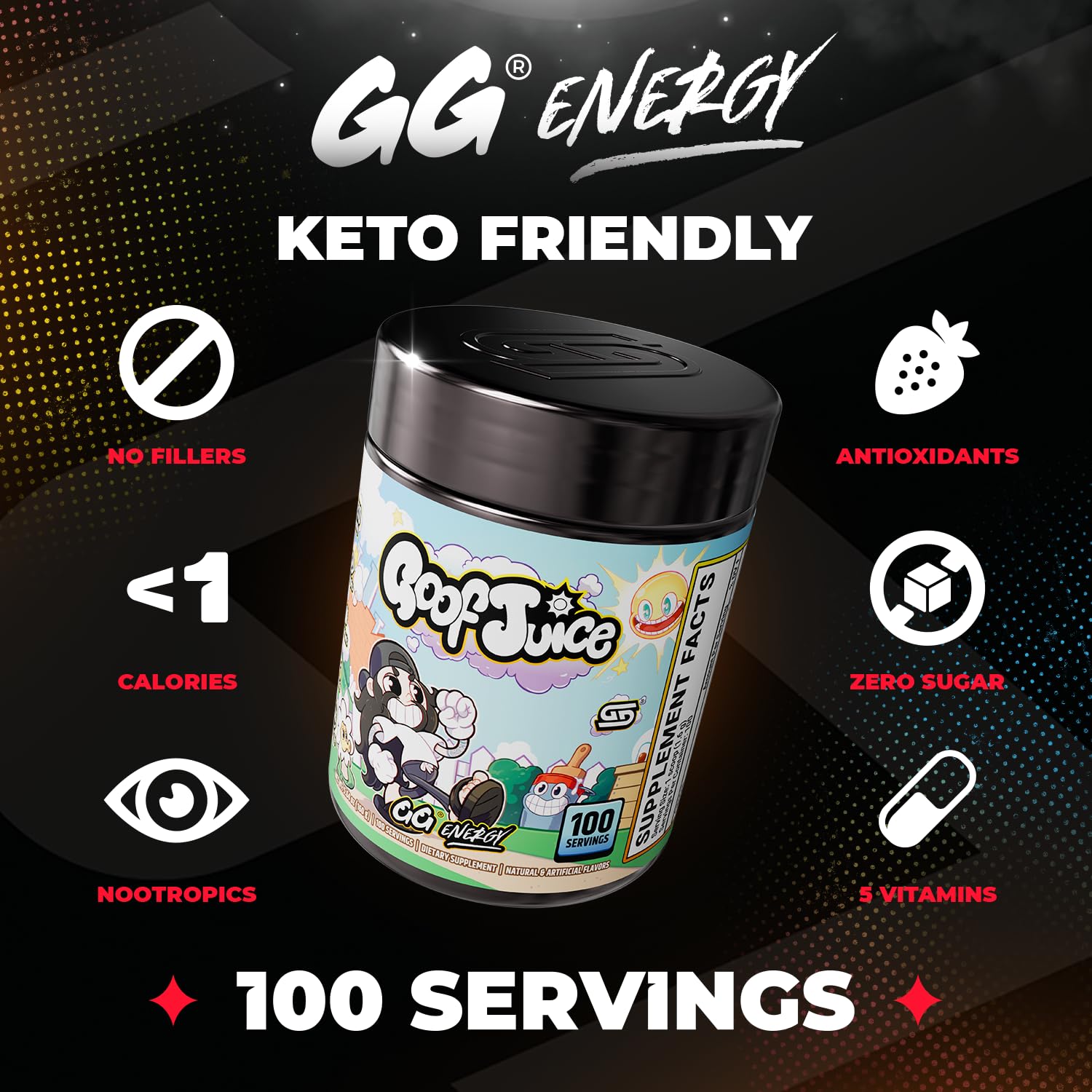 Gamer Supps GG Energy Goof Juice Powder Drink Nootropic Blend

