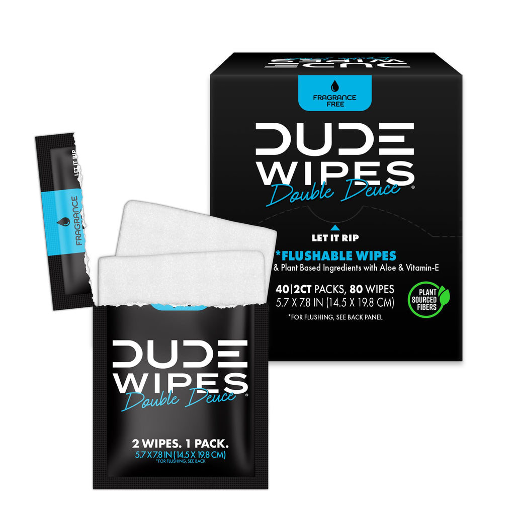 DUDE Wipes Travel Flushable Wipes for Sensitive Skin

