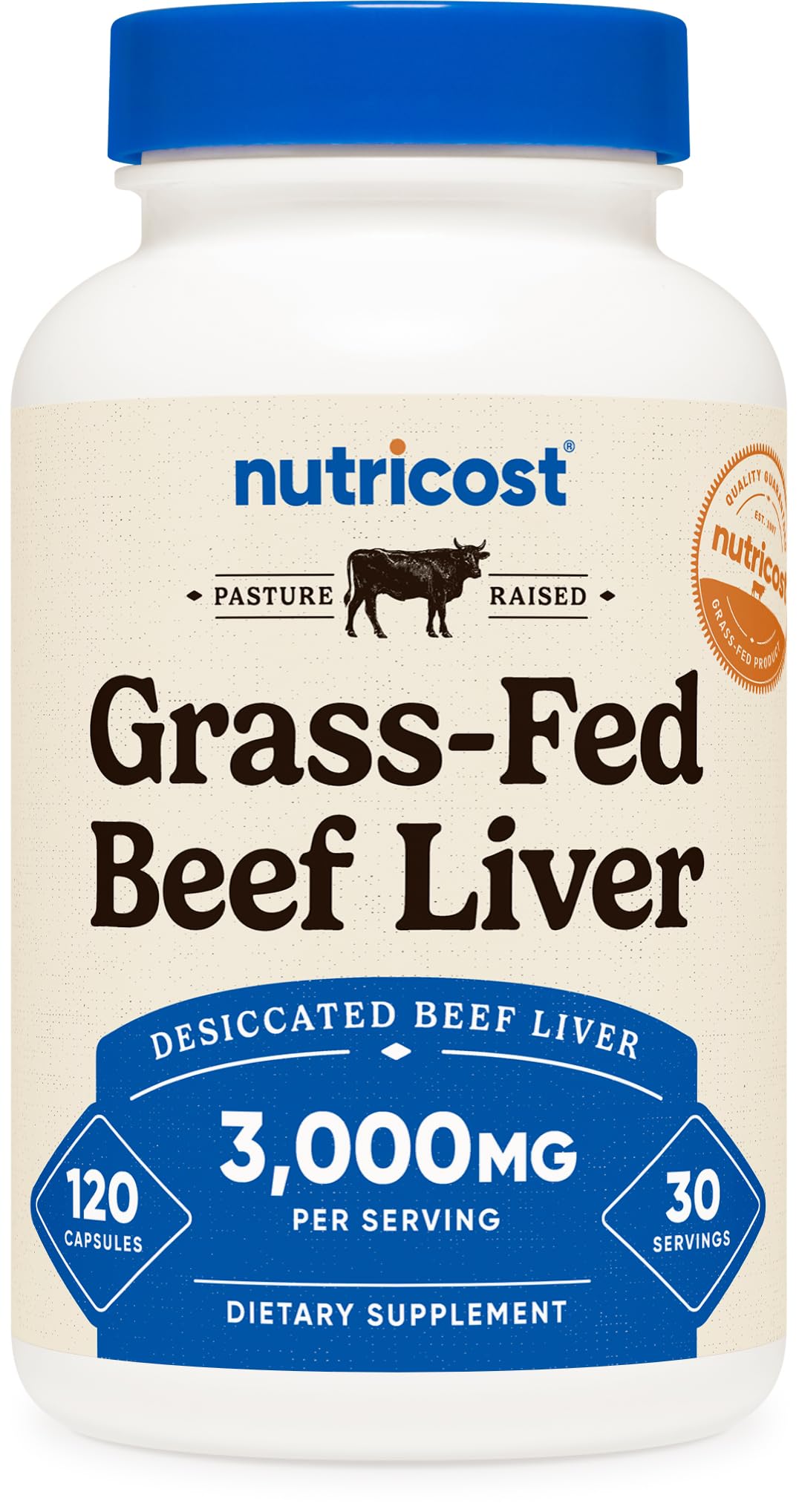Nutricost Grass-Fed Desiccated Beef Liver Capsules