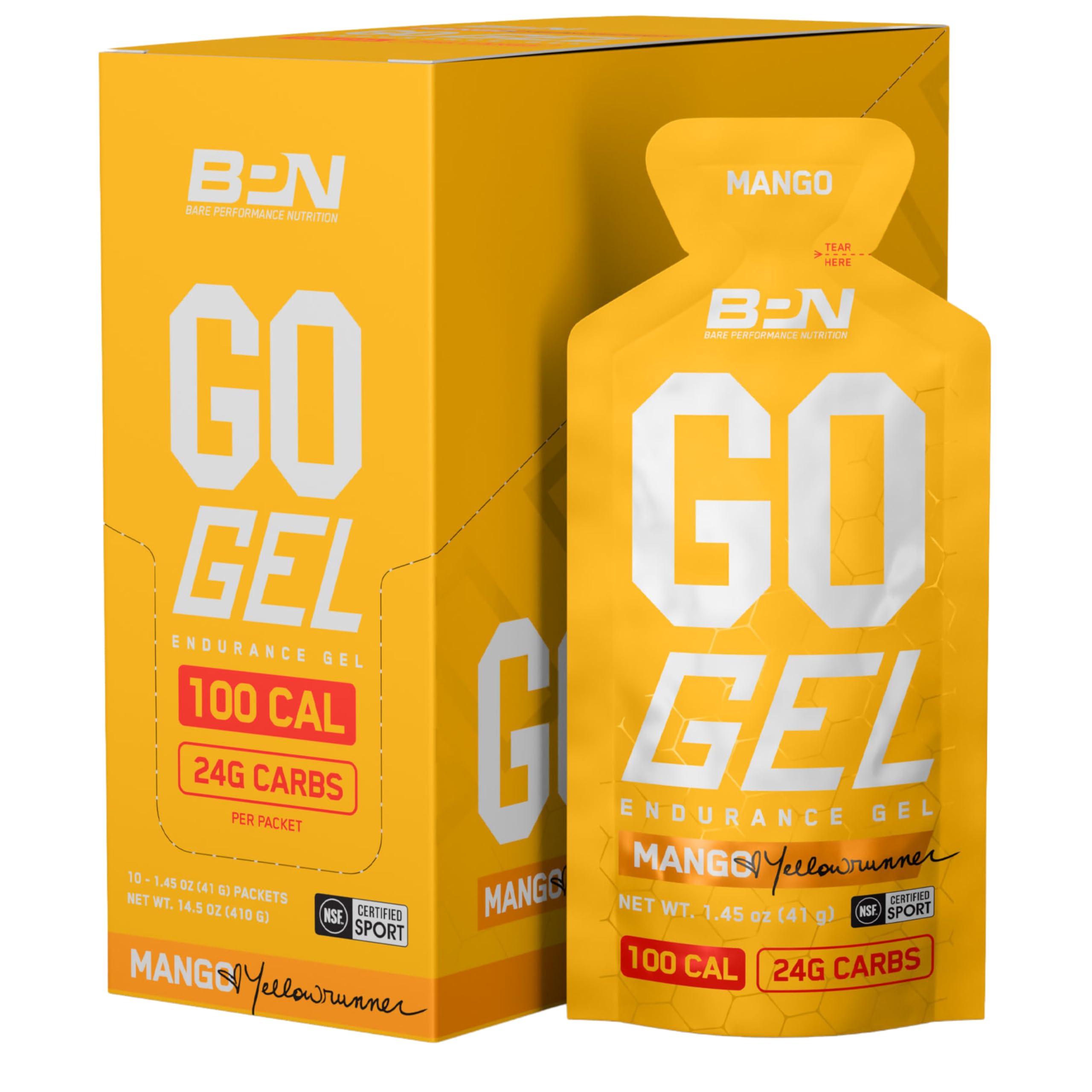 BPN Go Gel Endurance Running Gel, Bare Performance Nutrition
