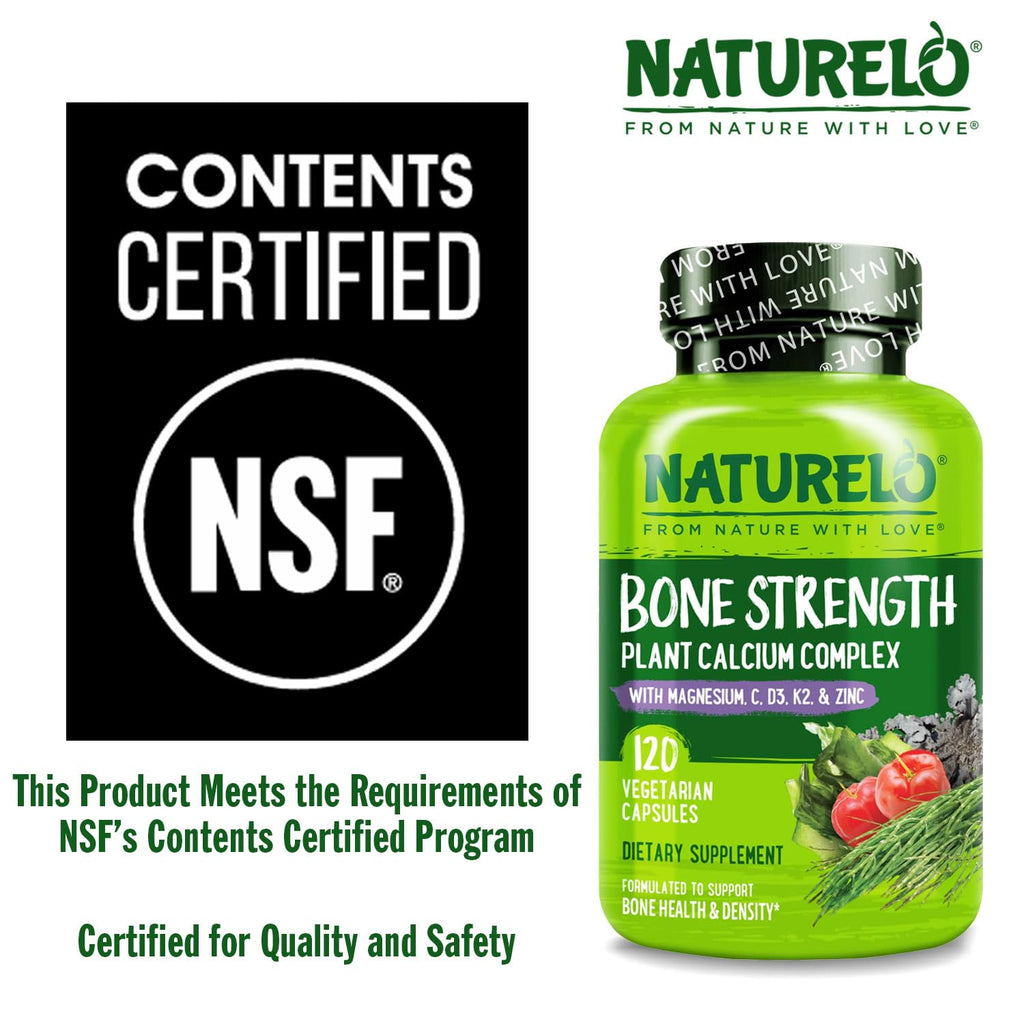 Naturelo Calcium Magnesium Zinc with D3 K2 Vitamin C


