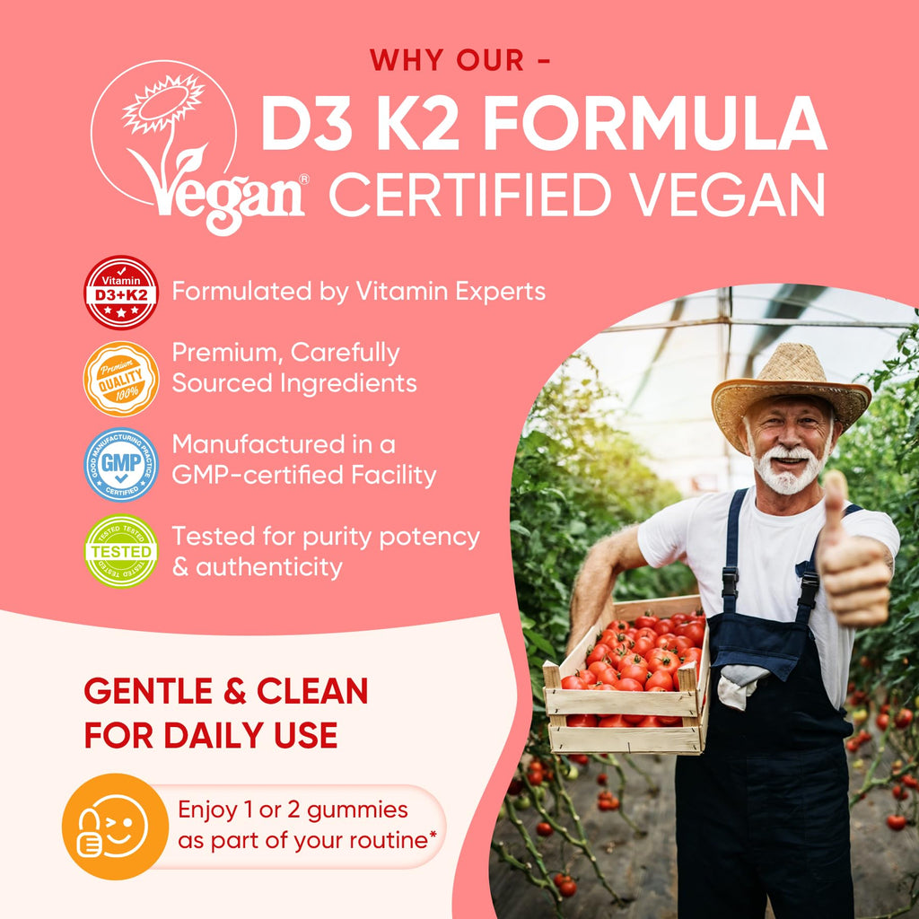 Vitamin D3 K2 Gummies for Bone Support – Vegan

