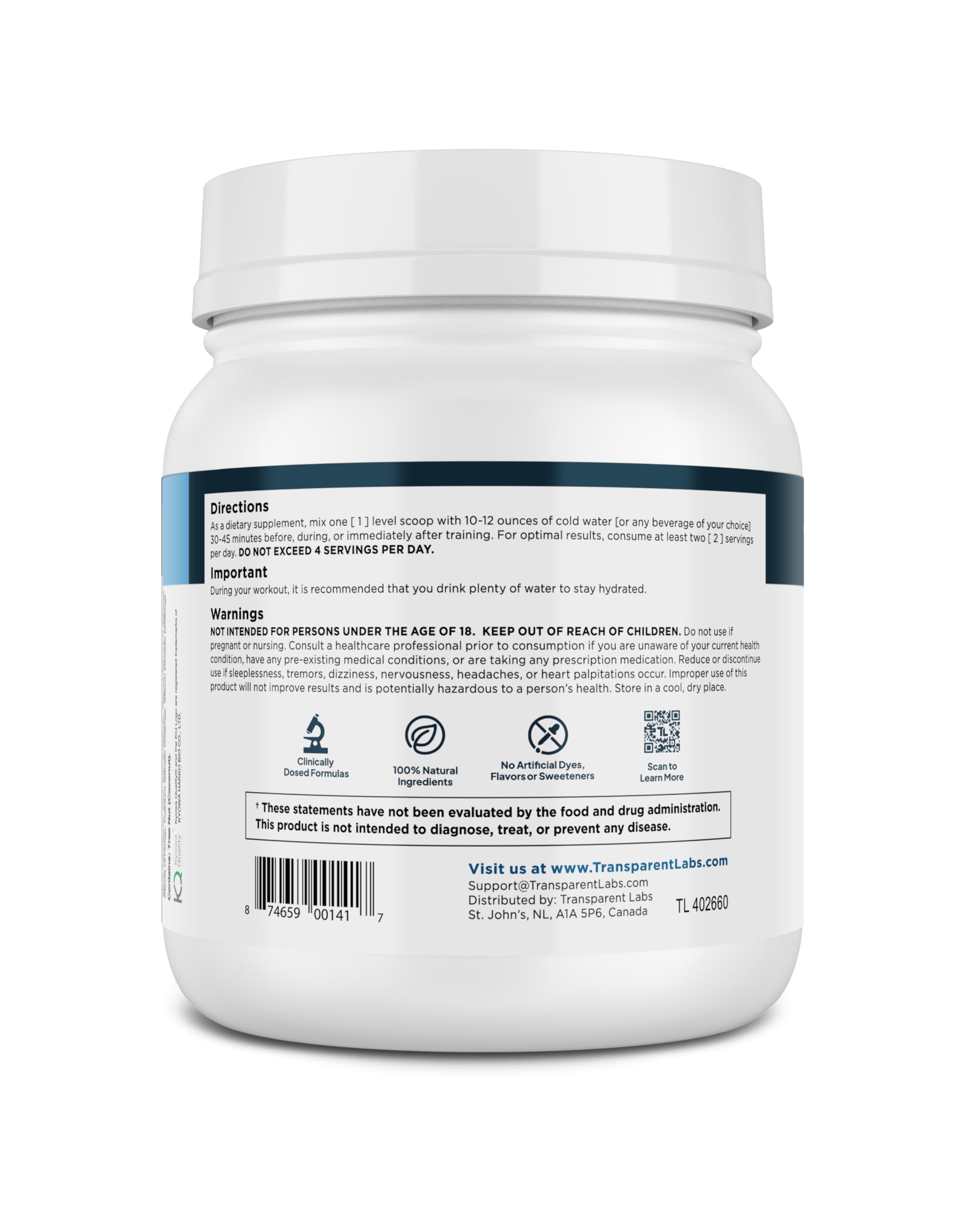 BCAA Glutamine Powder by Transparent Labs for Recovery

