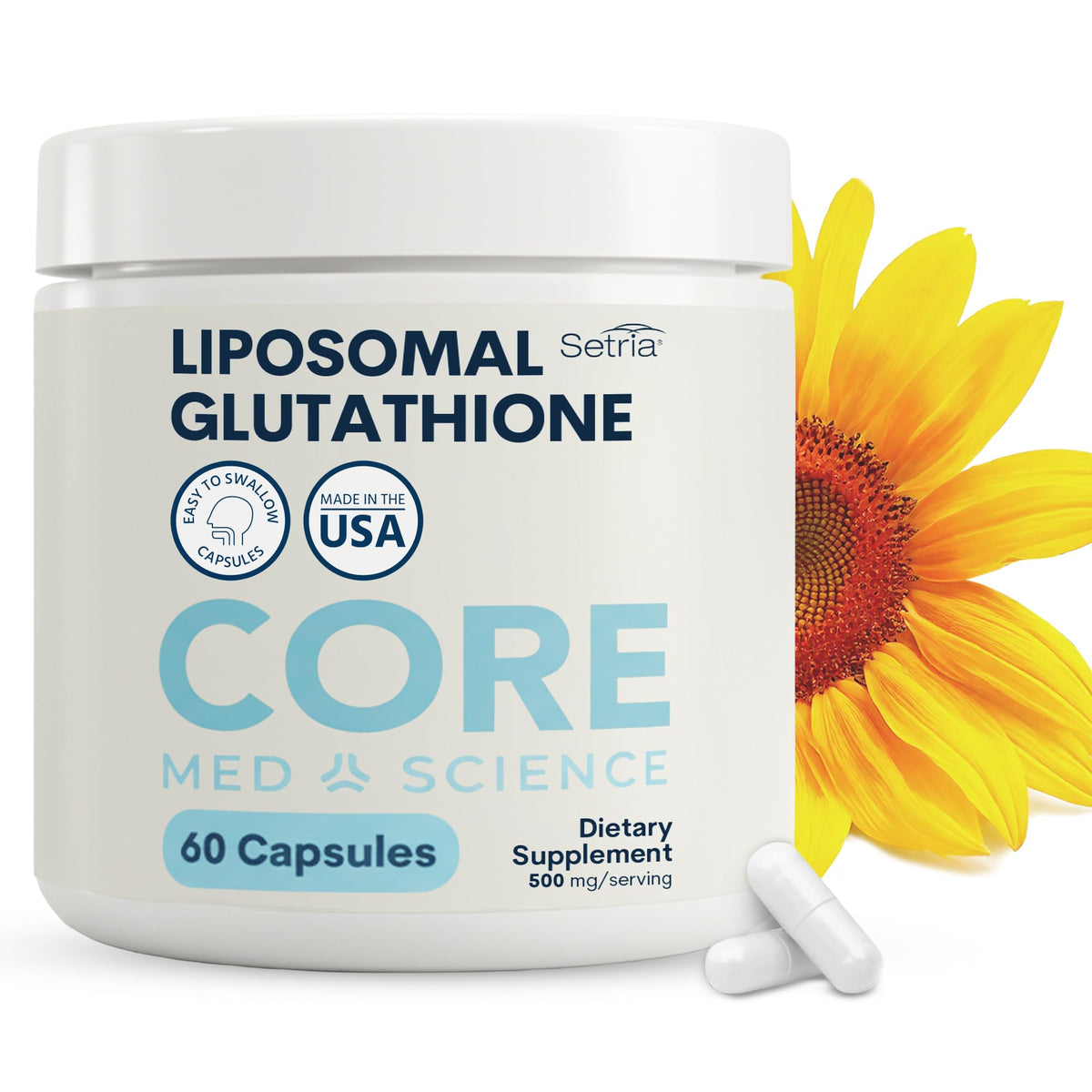 Core Med Science Liposomal Glutathione Supplement with Setria