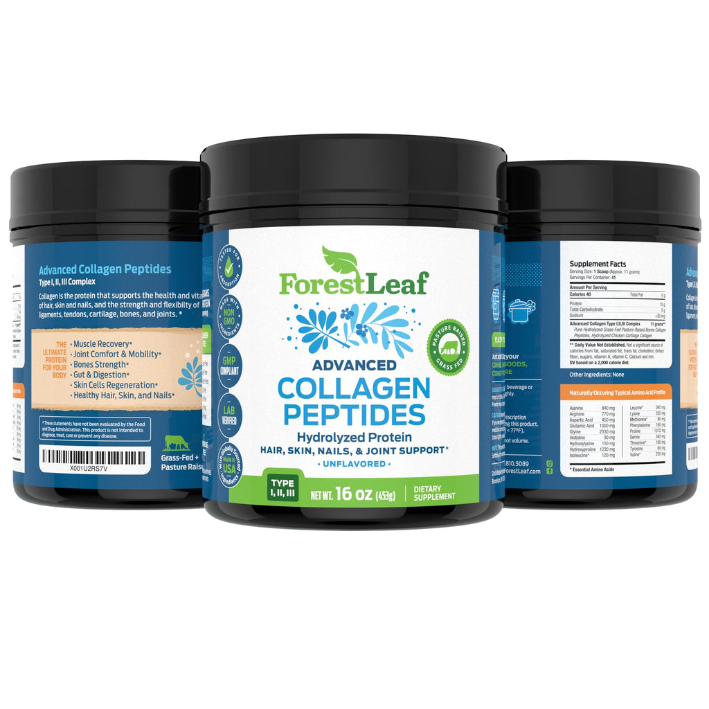 ForestLeaf Collagen Peptides Powder Unflavored Keto 1-3

