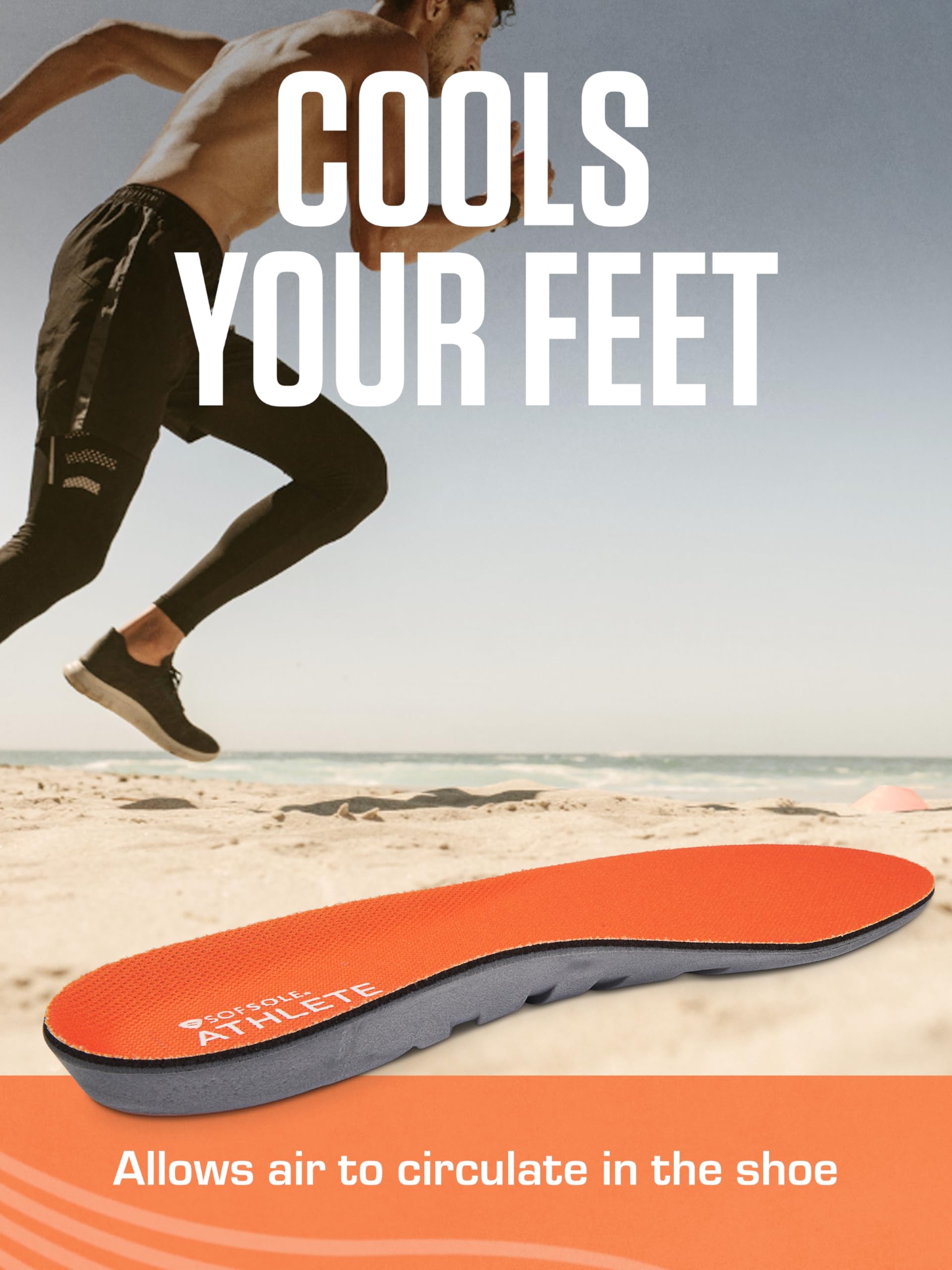 SOF SOLE ATHLETE Insoles: Gel Cushioning & Moisture Control

