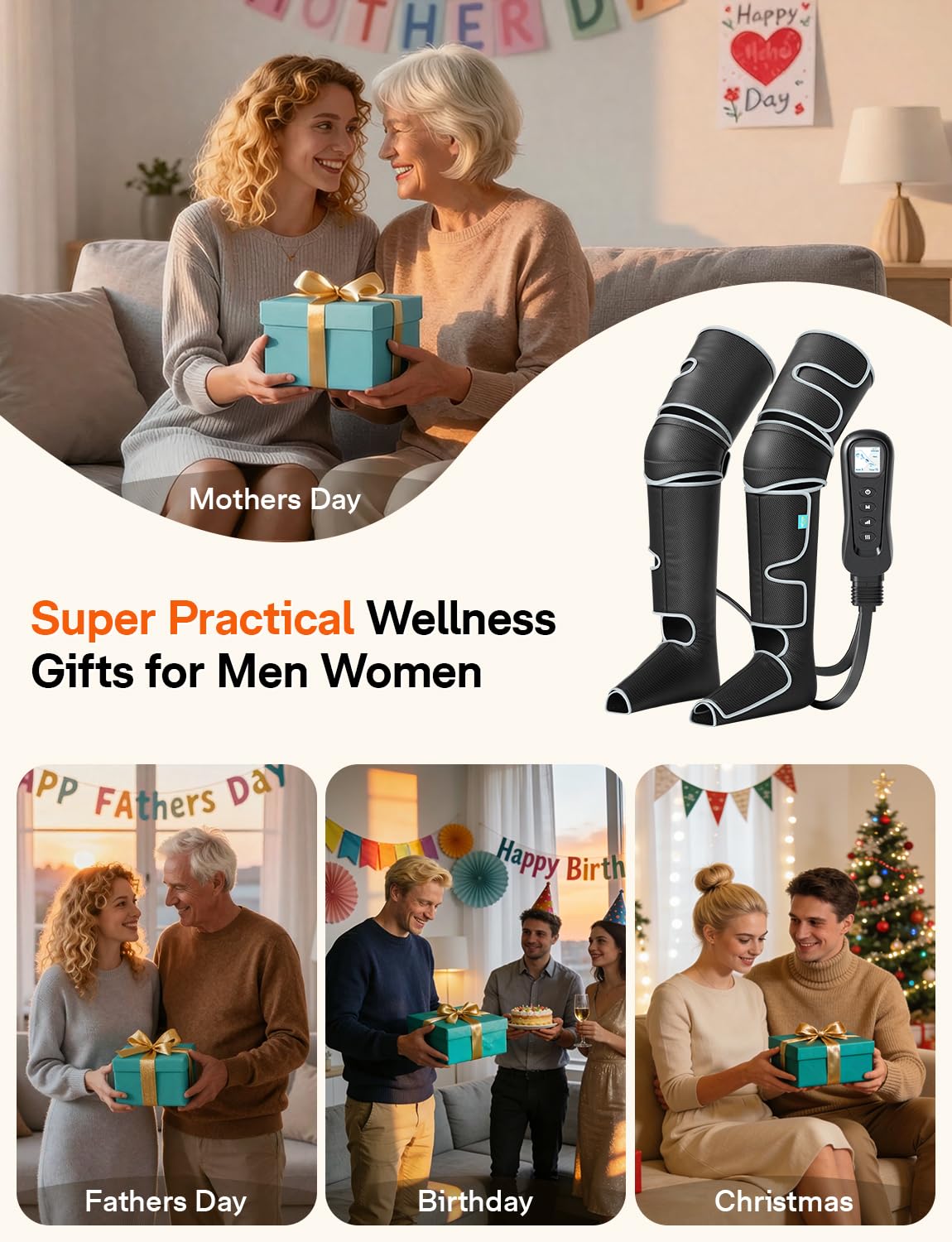 ALLJOY Leg Massager for Circulation and Pain Relief


