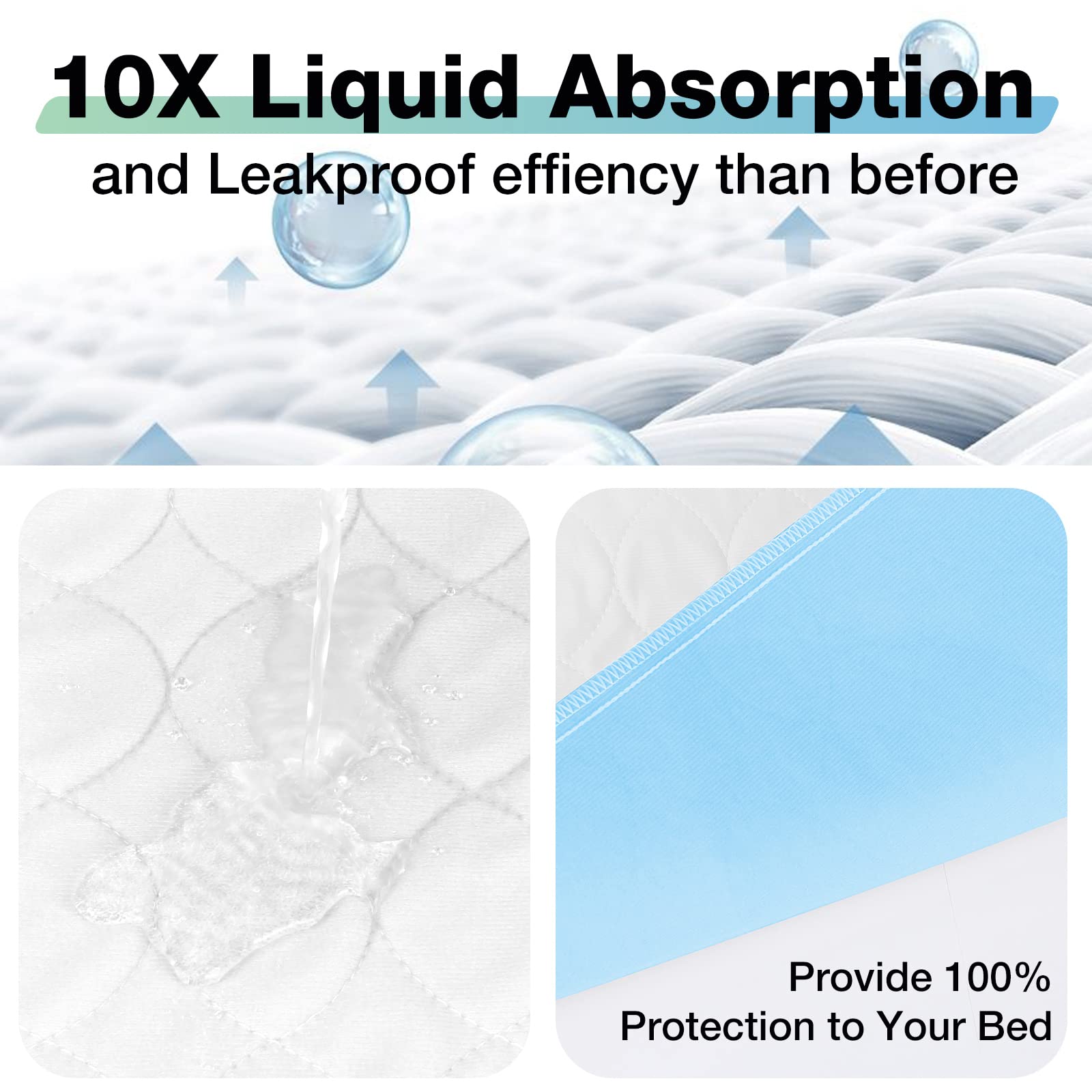 Bed Pads for Incontinence - Washable Waterproof

