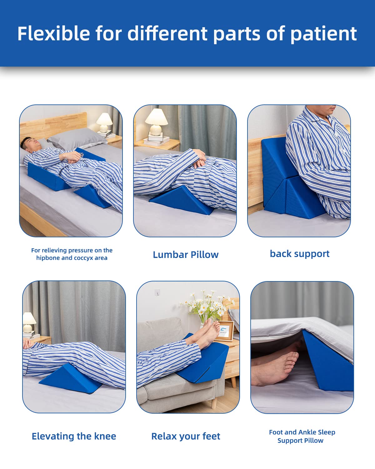 Fanwer Wedge Pillow for Side Sleeping - Multi-Position Wedges

