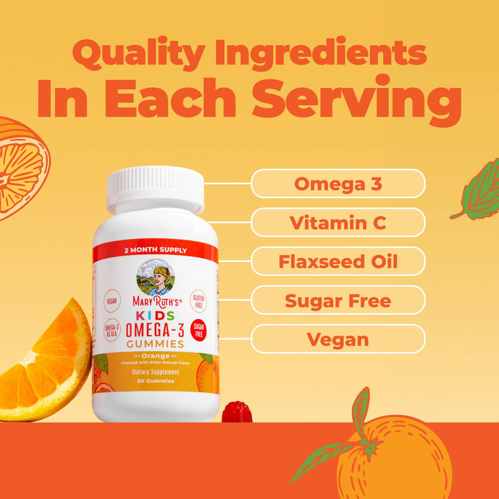 MaryRuth's Vegan Omega-3 Gummies with Flaxseed and Vitamin C

