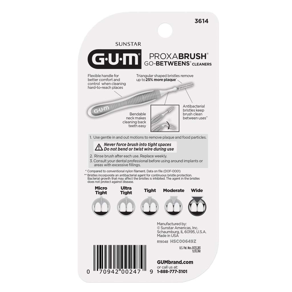 GUM Proxabrush Go-Betweens Wide Interdental Brushes | Braces

