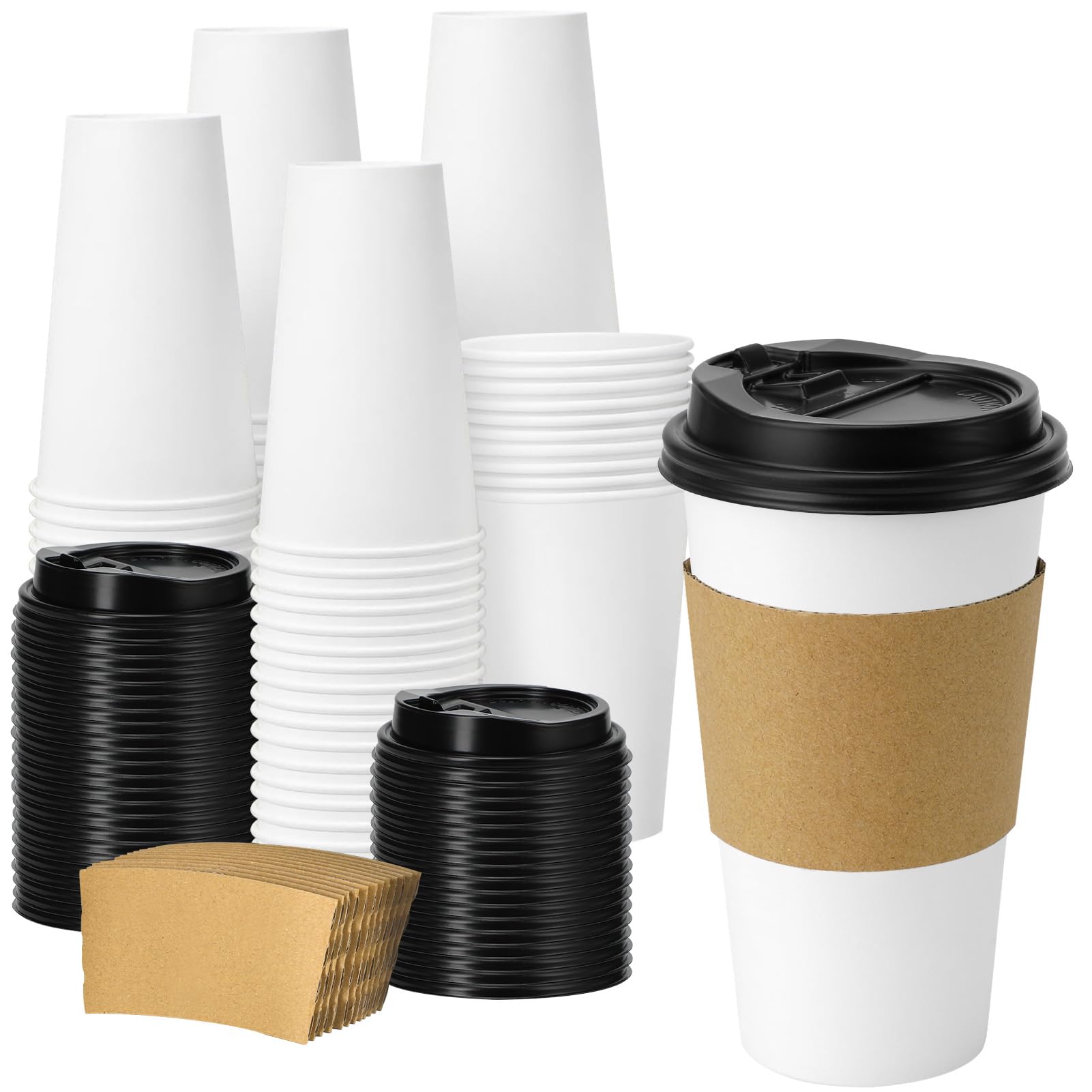Clawsoff Leak-Proof Disposable Coffee Cups with Lids