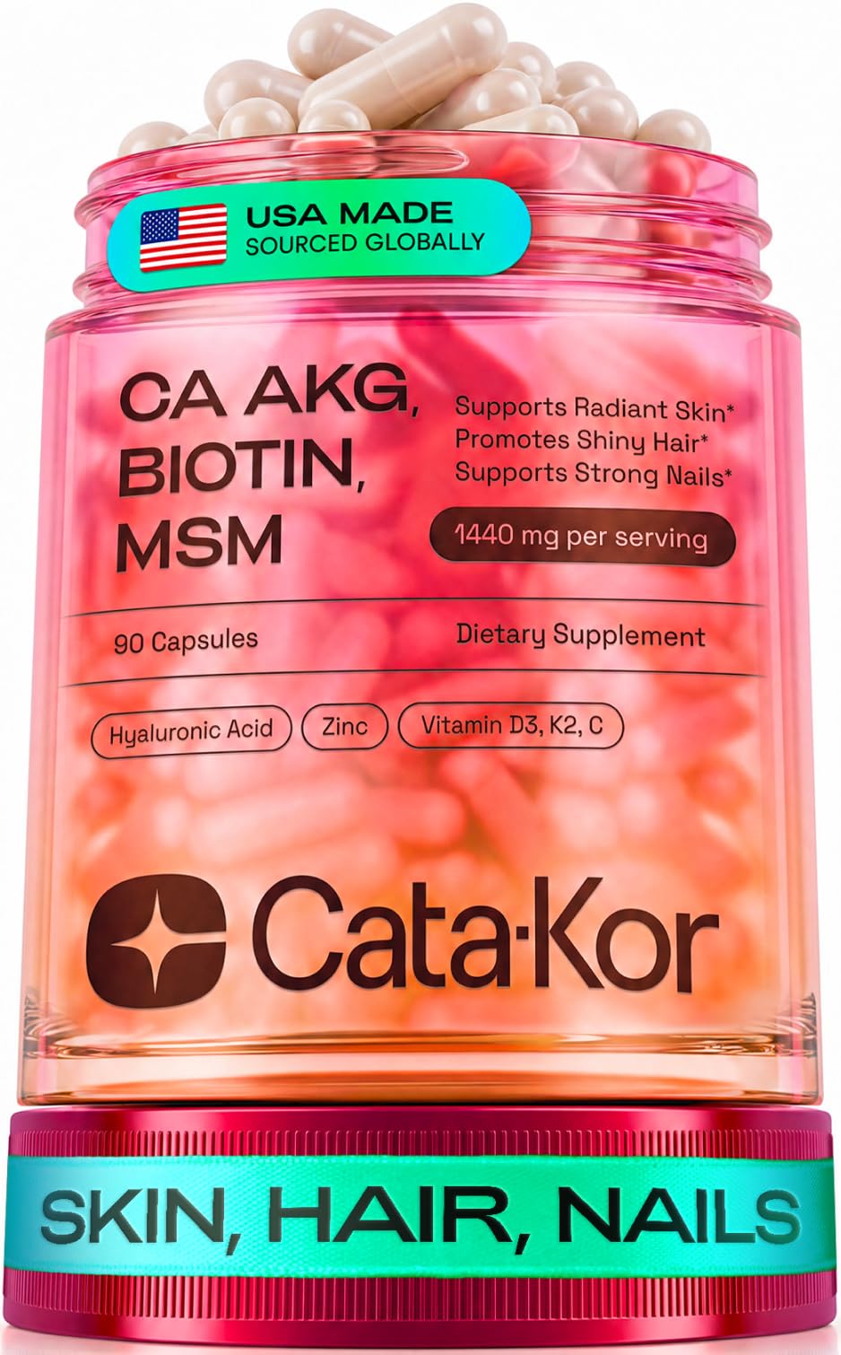 Cata-Kor Hair Skin and Nails Vitamins for Women Biotin

