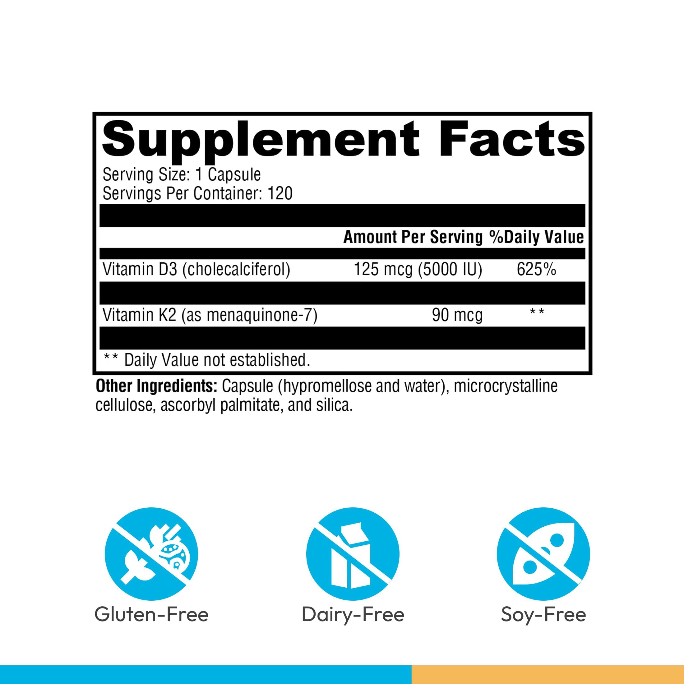 Vitamin D3 K2 XYMOGEN 5000 Supplement for Immune Support

