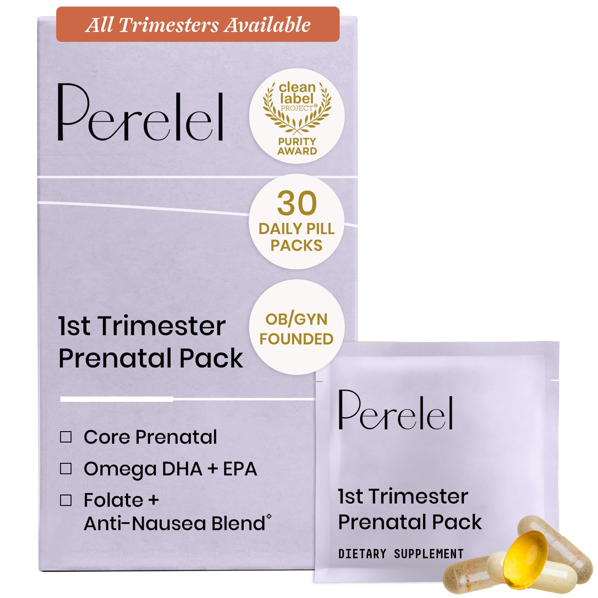 Perelel Prenatal Multivitamin with Folate & Omega-3

