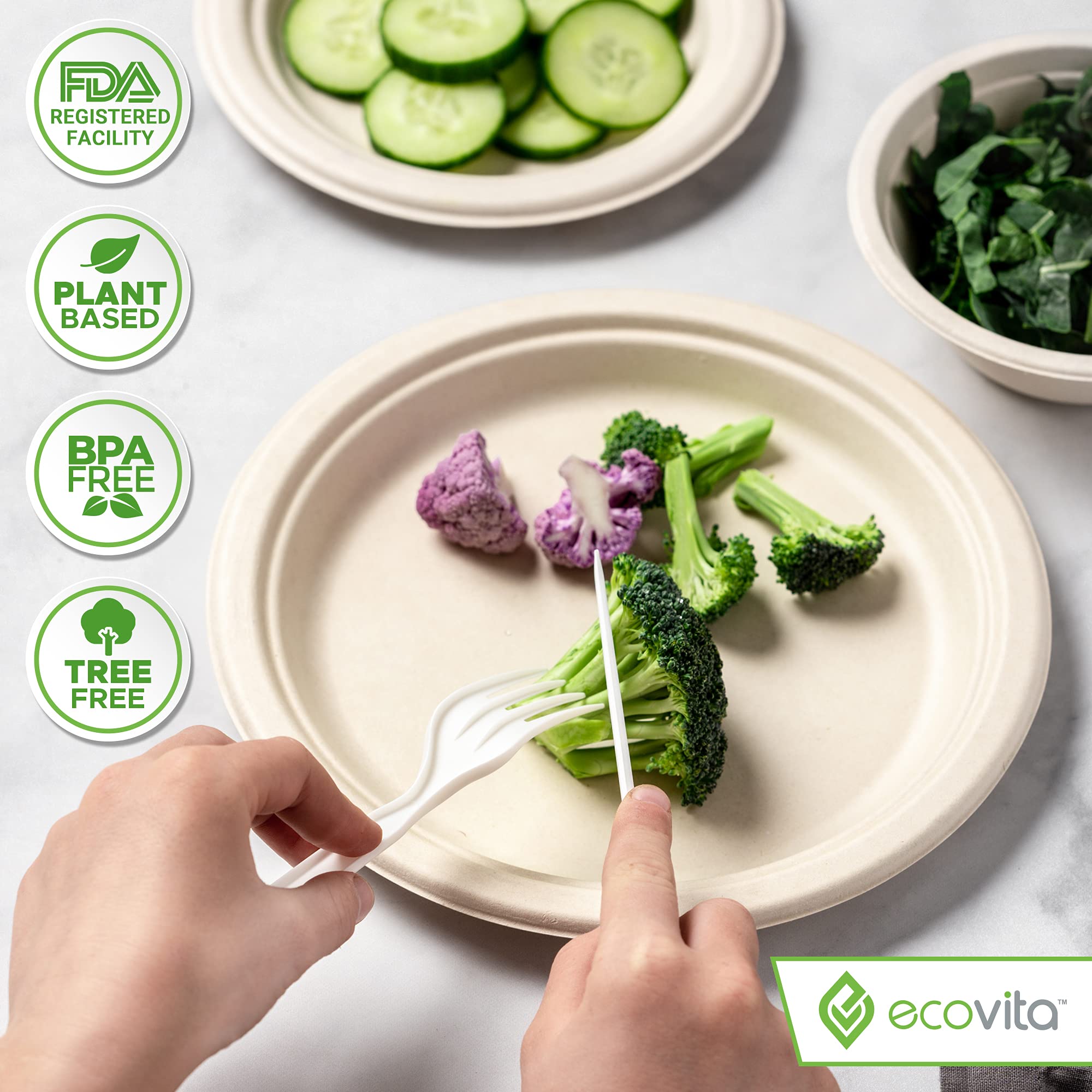 Ecovita Compostable Forks in Tray | Eco Friendly Utensils

