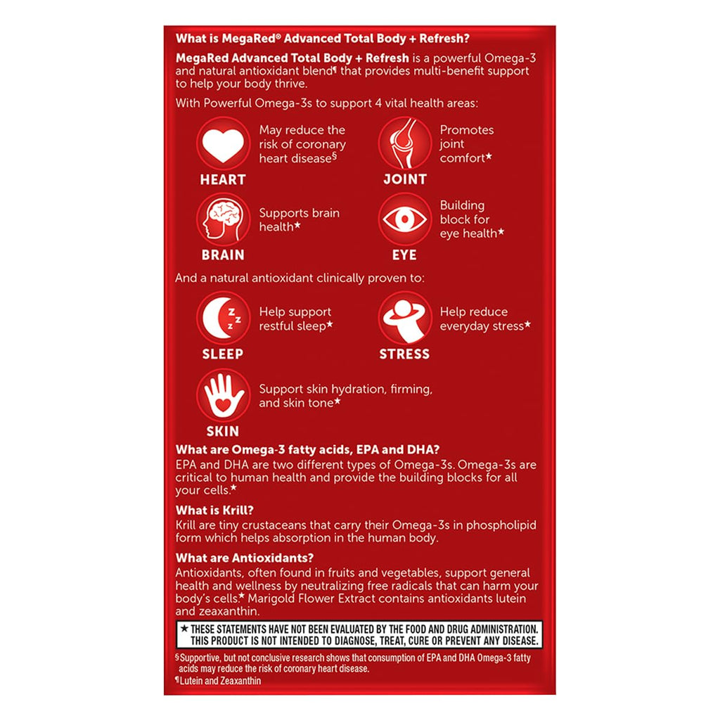 MegaRed Omega-3 Total Body + Refresh Softgels

