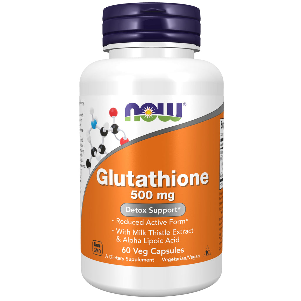 NOW Foods Glutathione 500 mg with Milk Thistle & ALA | Vegan

