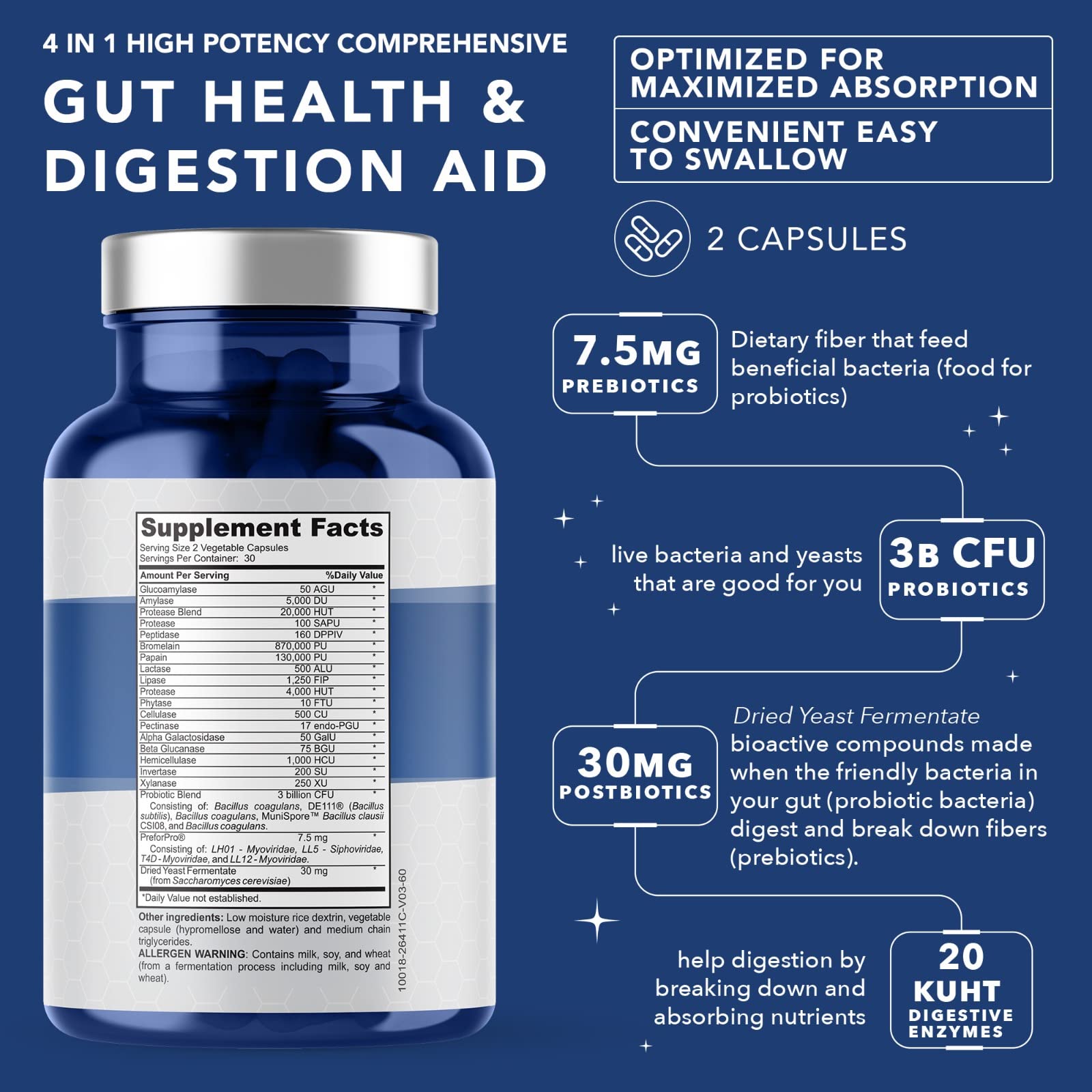 DE111 Spore Probiotic 4-in-1 Gut Health Support

