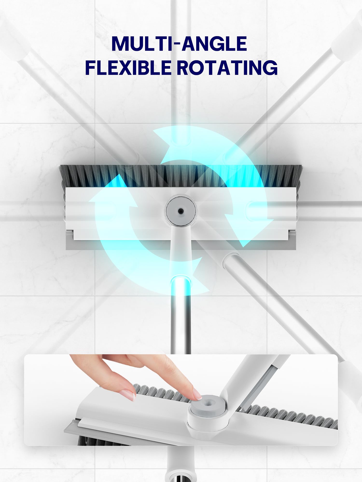 Floor Scrub Brush with Long Handle - 3-in-1 Cleaning

