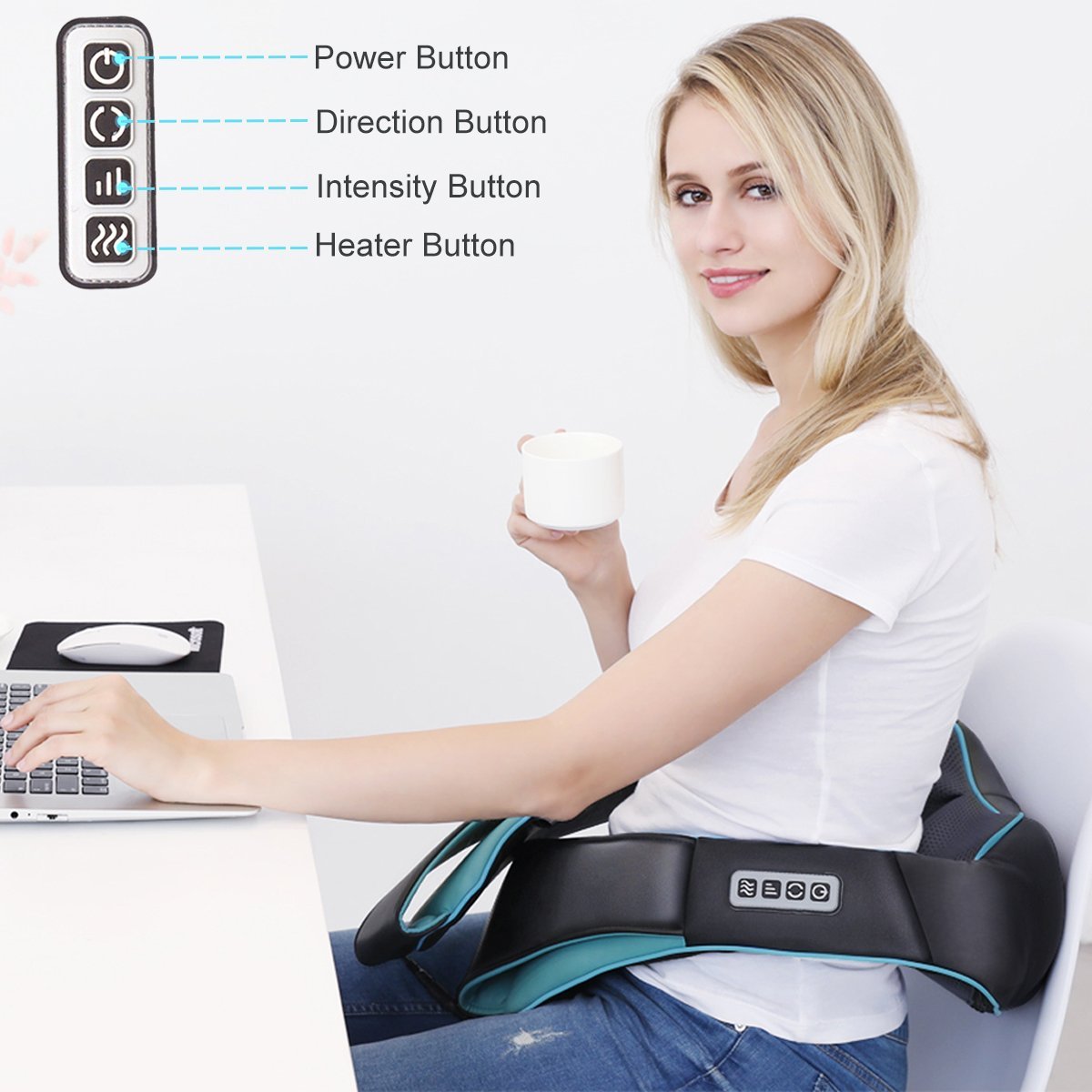 Mo Cuishle Shiatsu Massager with Heat | Deep Tissue Kneading


