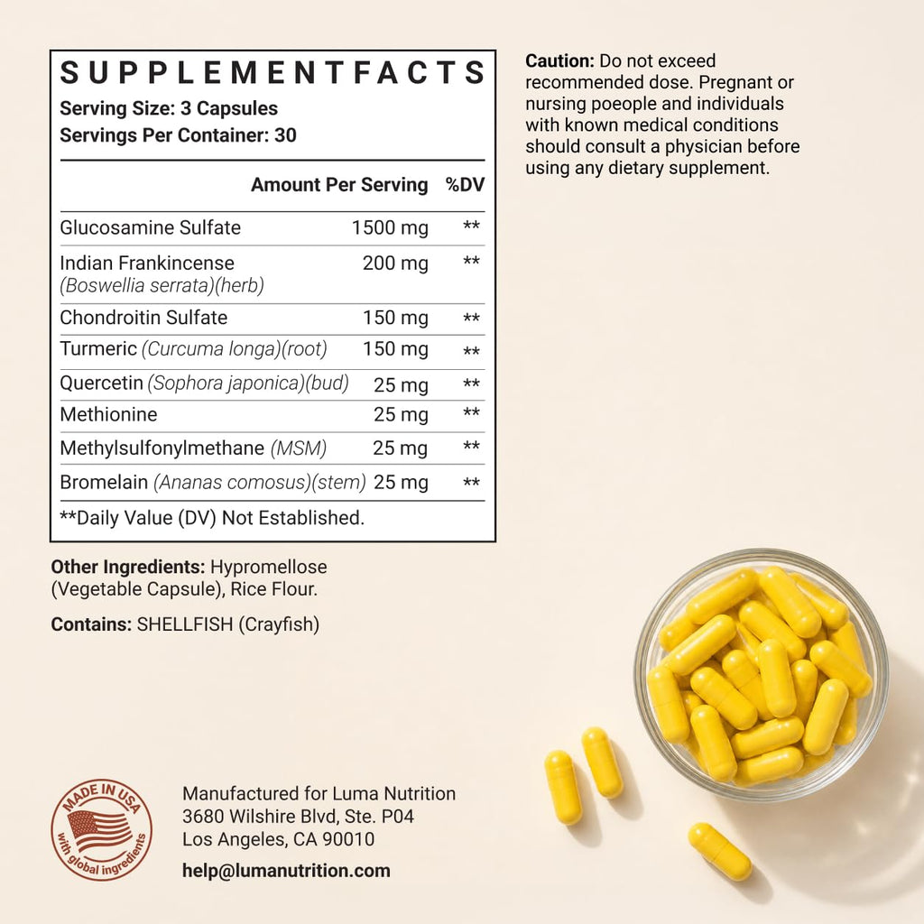 Luma Nutrition Glucosamine Chondroitin MSM Joint Support

