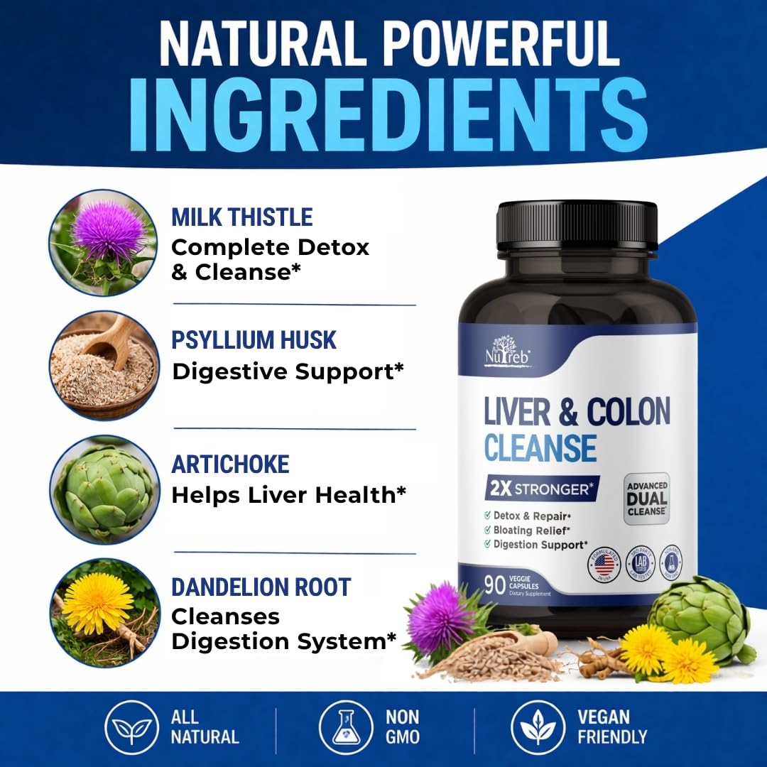 Nutreb Liver & Colon Cleanse - Liver Detox & Colon Support

