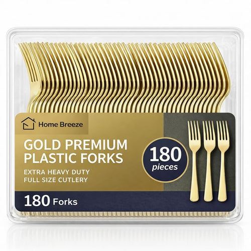 Heavy-Duty Disposable Plastic Forks – 180 Count

