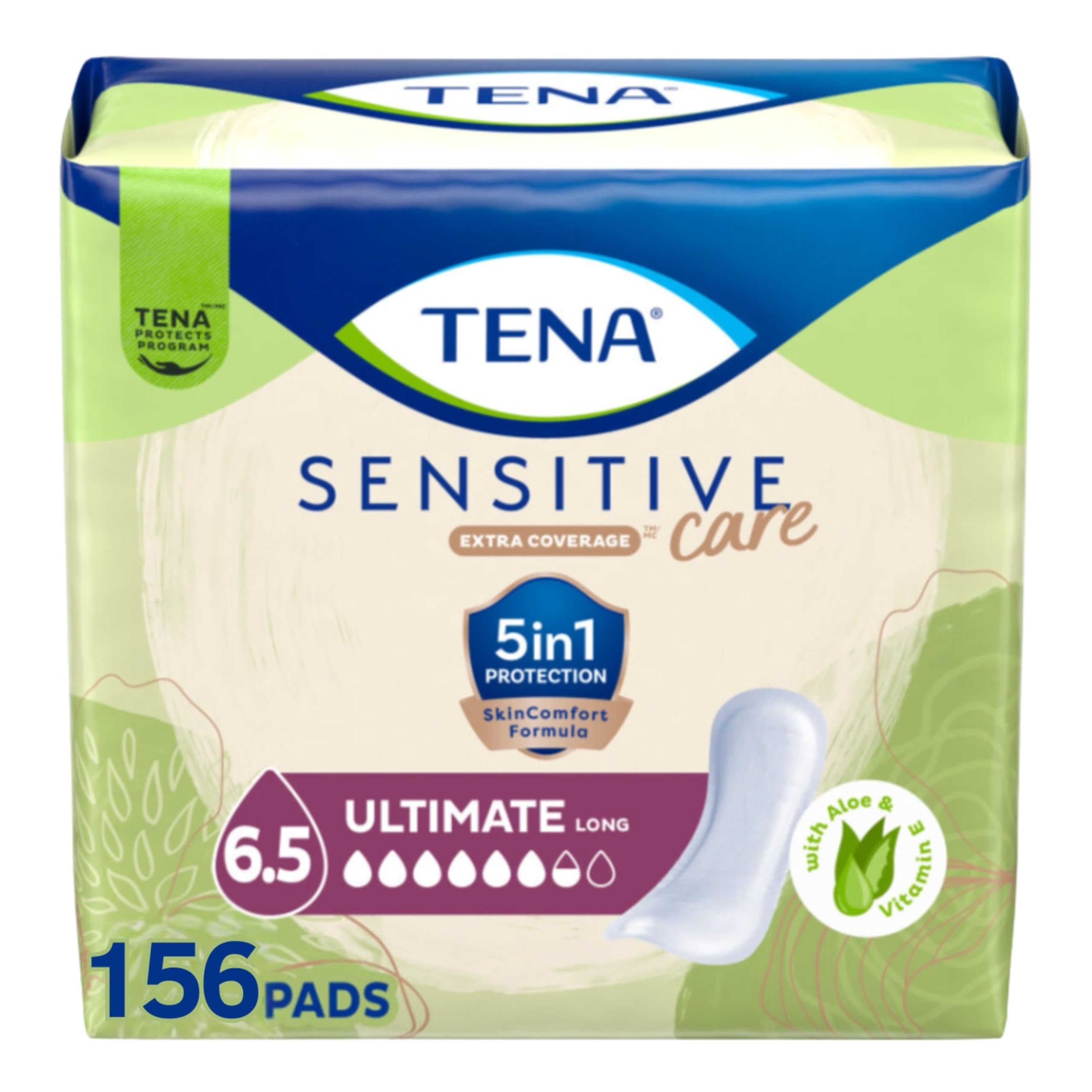 TENA Incontinence Pads for Women with Aloe & Vitamin E - Ultimate Absorbency
